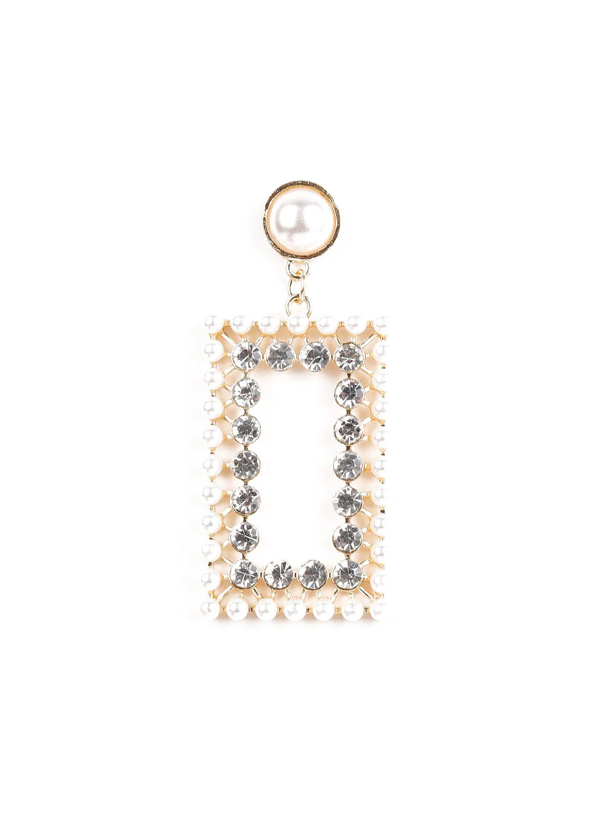 Odette Women White Metal Earrings - Image 4