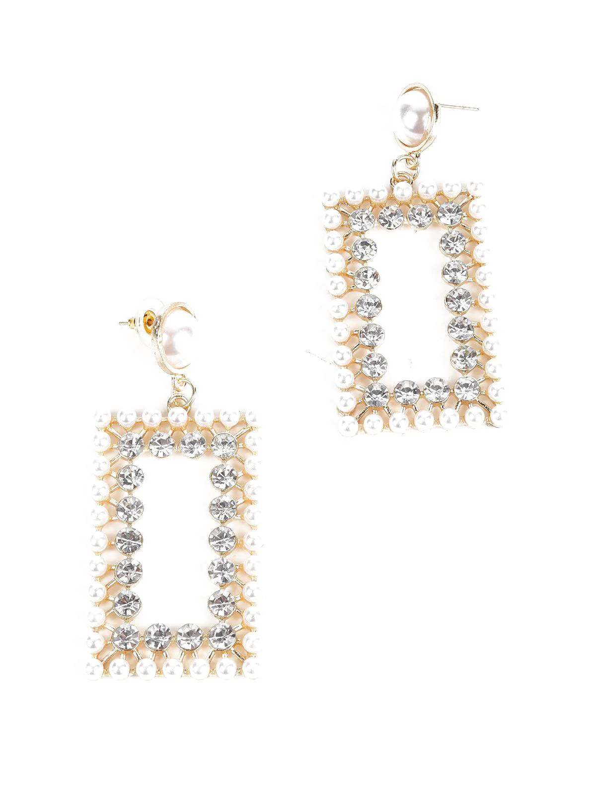 Odette Women White Metal Earrings - Image 5