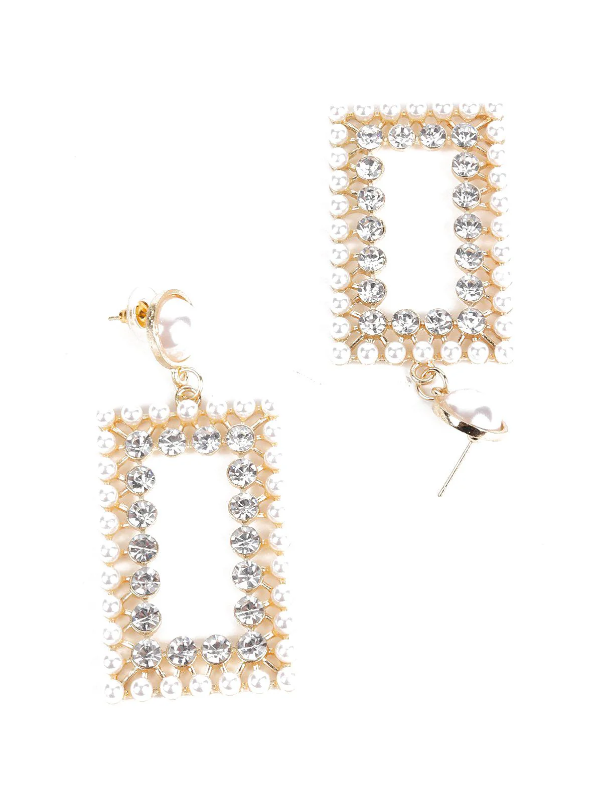 Odette Women White Metal Earrings - Image 6