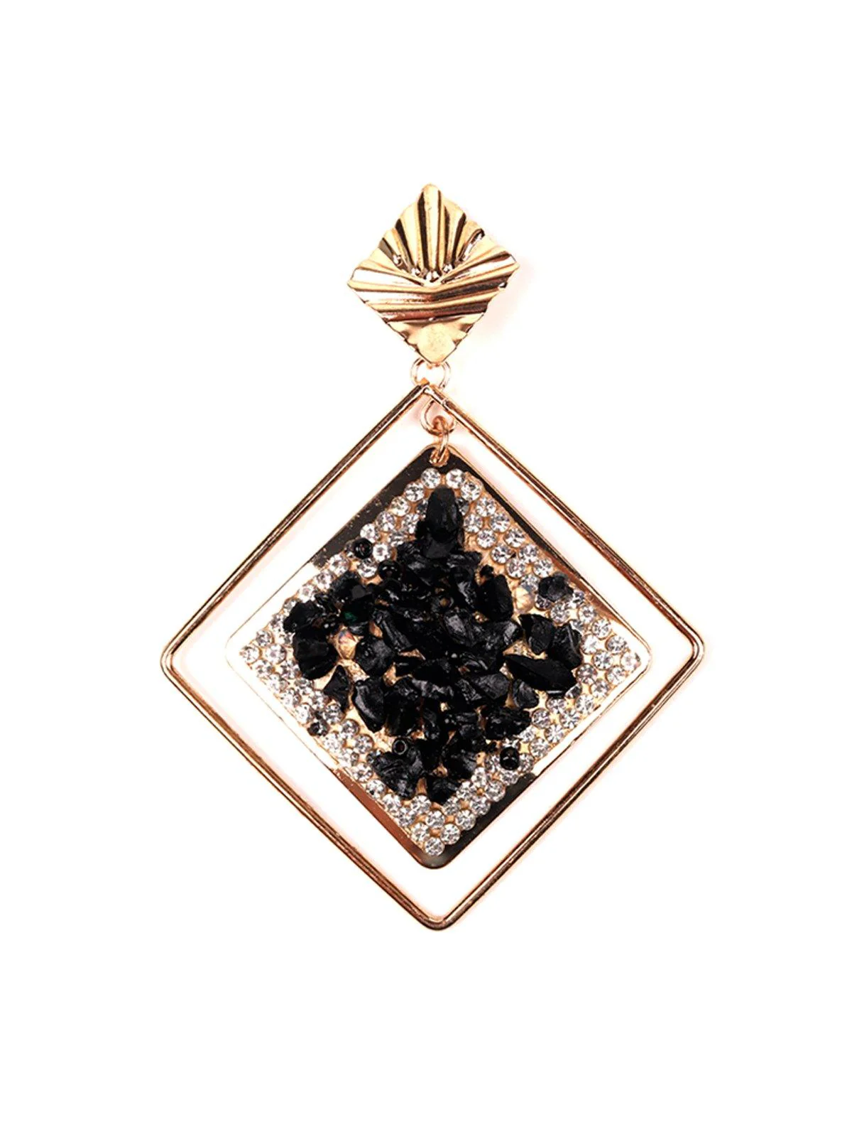 Odette Women Black Metal Earrings - Image 4