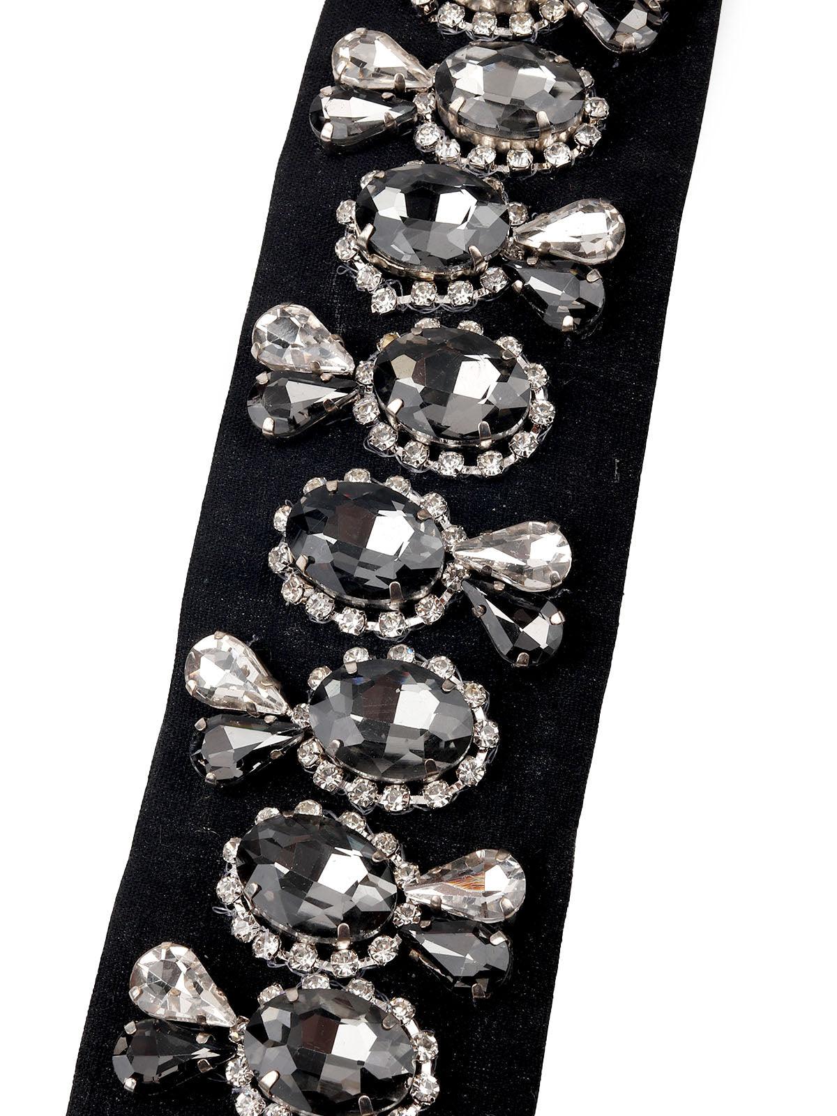 Odette Gorgeous Black Embellished Elastic Waist Belt For Women - Image 4