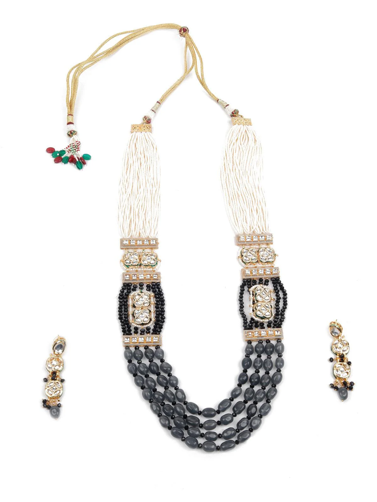 Odette Gorgeous Black & Grey Necklace Set For Women - Image 3