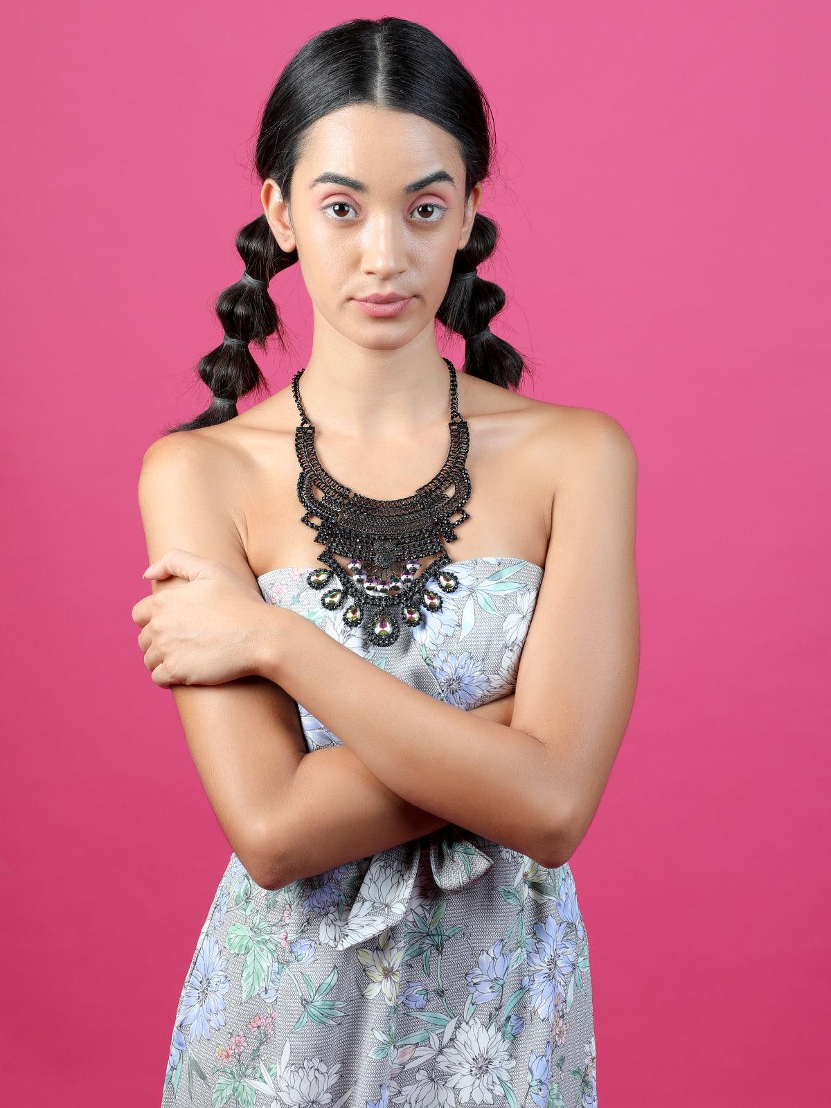 Odette Gorgeous Black Silhouette Necklace For Women - Image 2