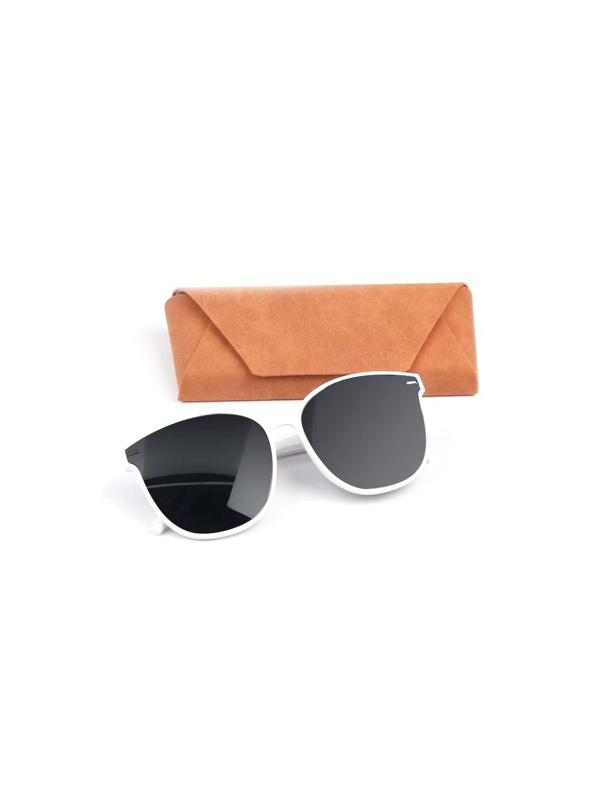 Odette Women Gorgeous Black Sunglasses With A White Frame - Image 3