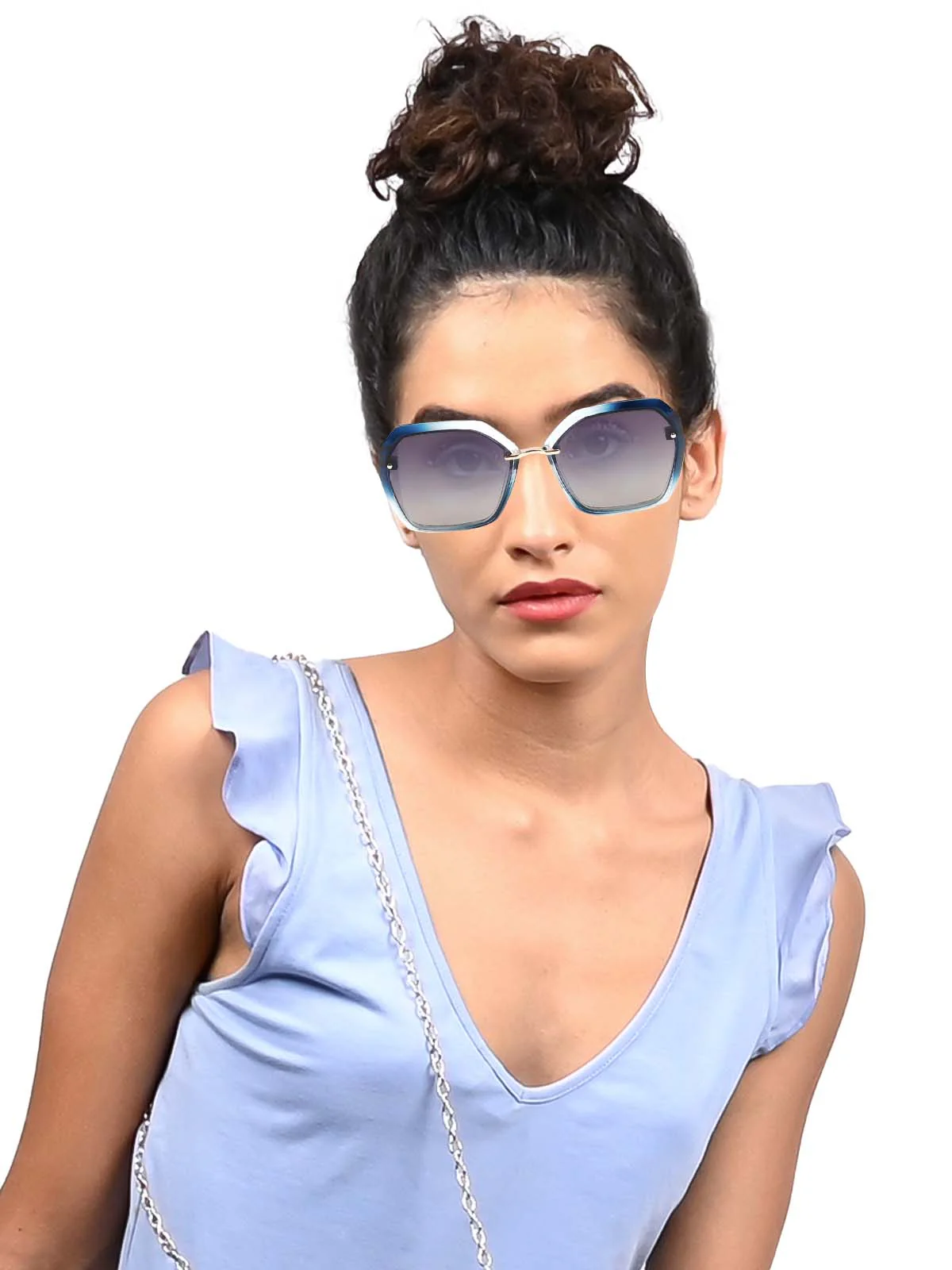 Odette Gorgeous Blue-Tinted Sunglasses For Women - Image 2
