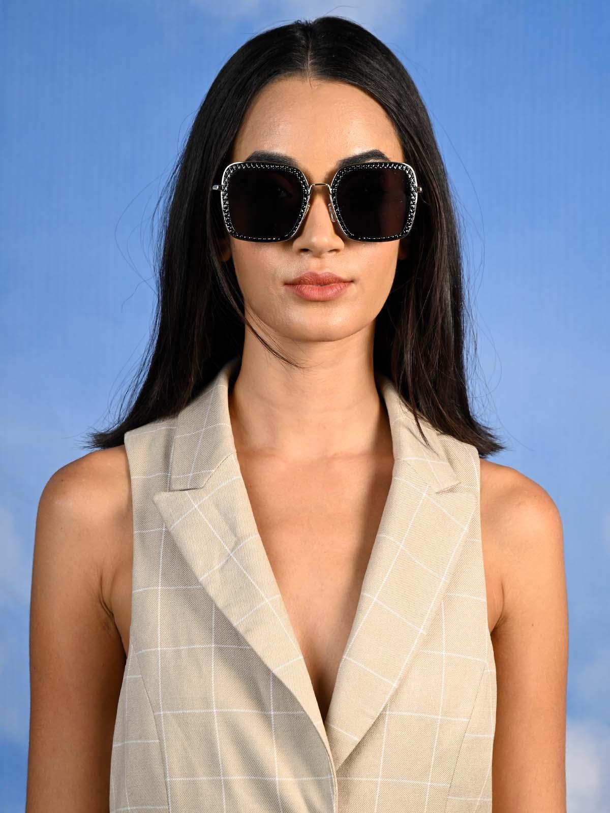 Odette Women Gorgeous Black Studded Sunglasses