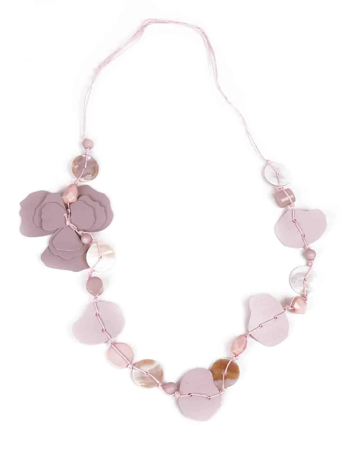 Odette Women Lilac Embellished Metal Necklace - Image 3