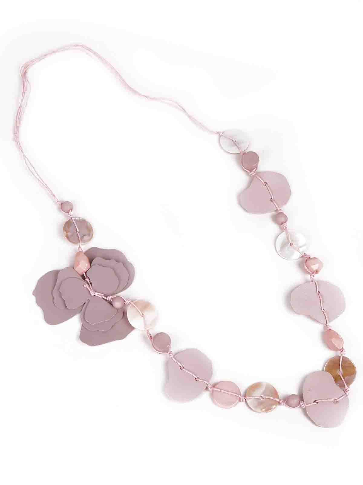 Odette Women Lilac Embellished Metal Necklace - Image 4