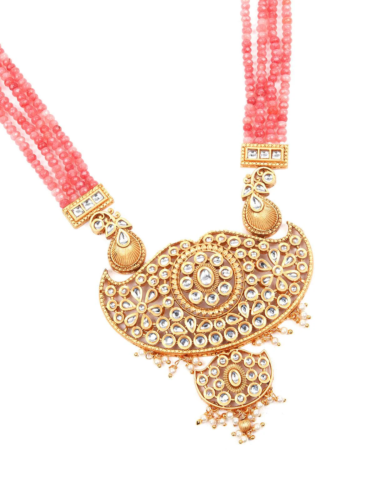 Odette Gorgeous Long Gold Necklace Set For Women - Image 4