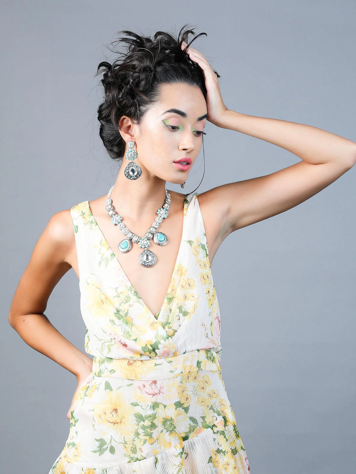 Odette Gorgeous Oxidised Necklace Set For Women - Image 2