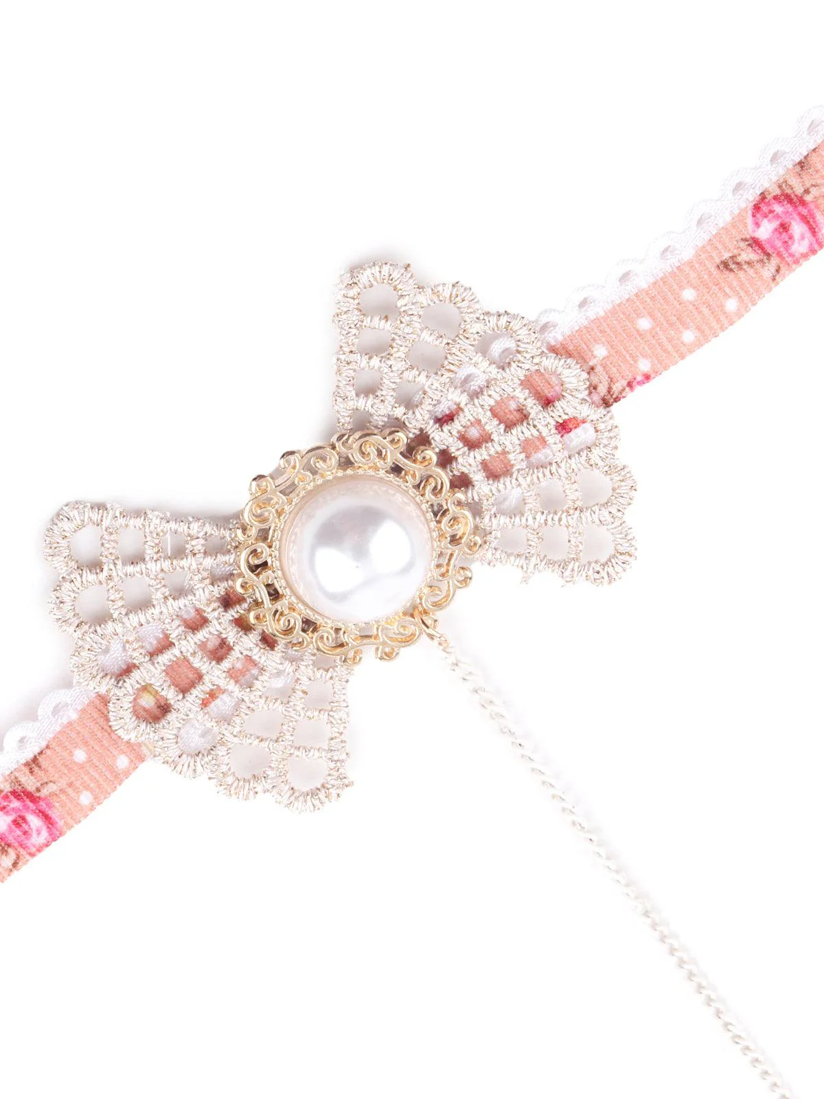Odette Women Gorgeous Pink Embellished Bracelet Chainring - Image 6