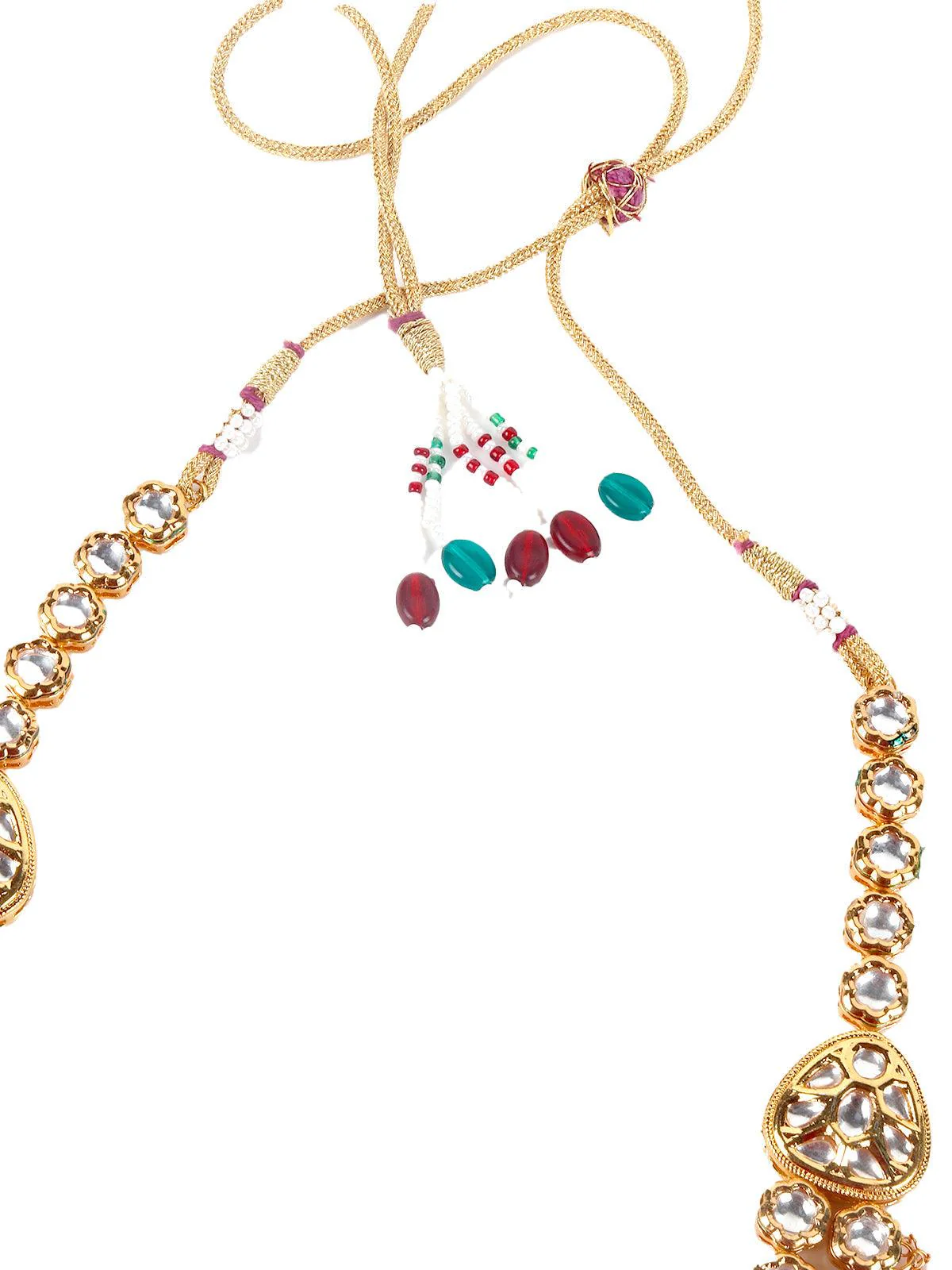Odette Women Gorgeous Pink Kundan Work Necklace Set - Image 5