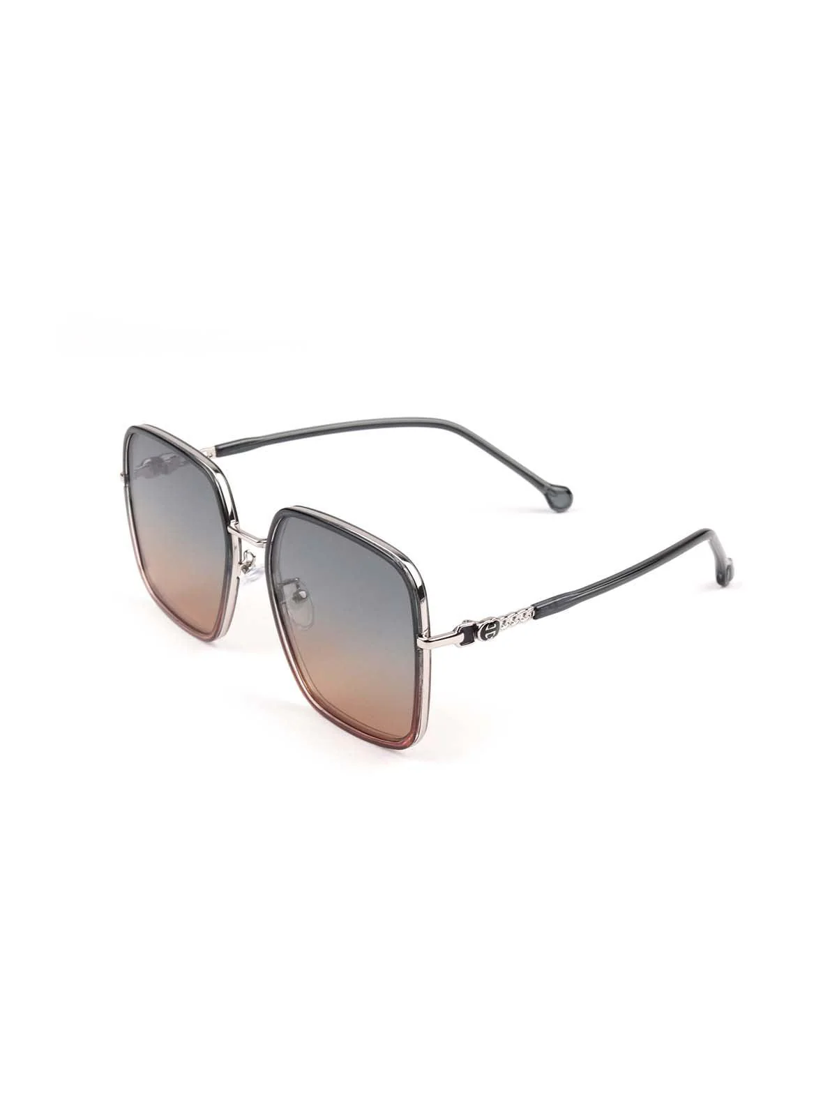 Odette Women Dark Black And Rust Tinted Flared Sunglasses - Image 5