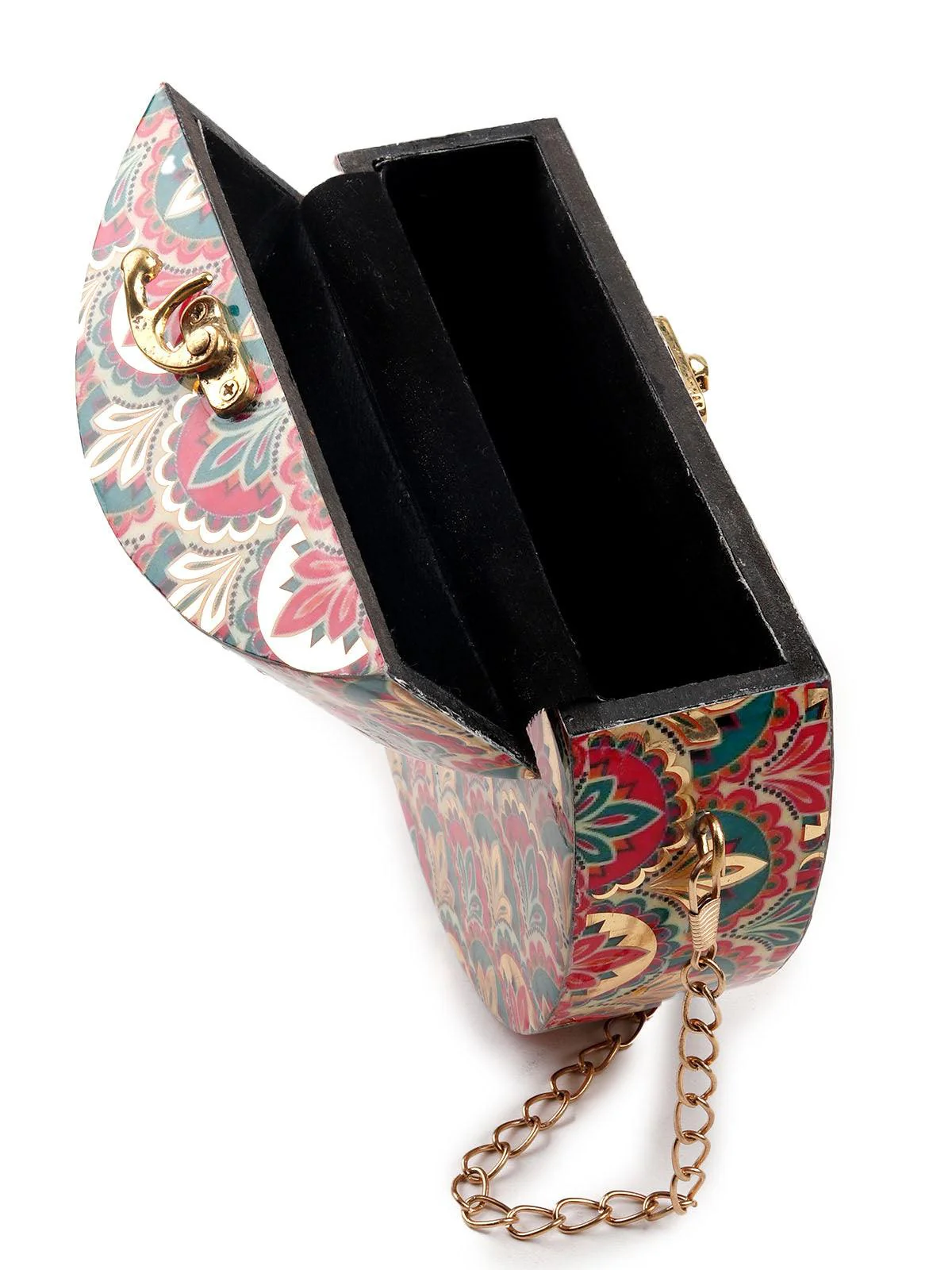 Odette Women Gorgeous Red And Green Rounded Sling Bags - Image 6