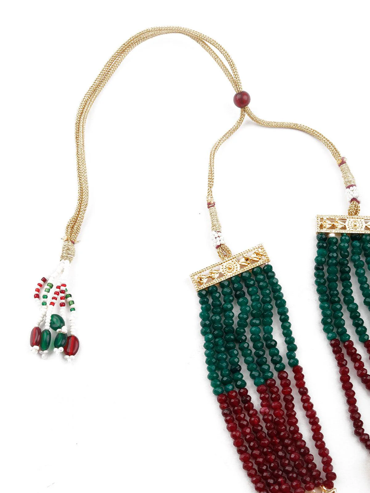 Odette Gorgeous Red And Green Statement Necklace Set For Women - Image 6
