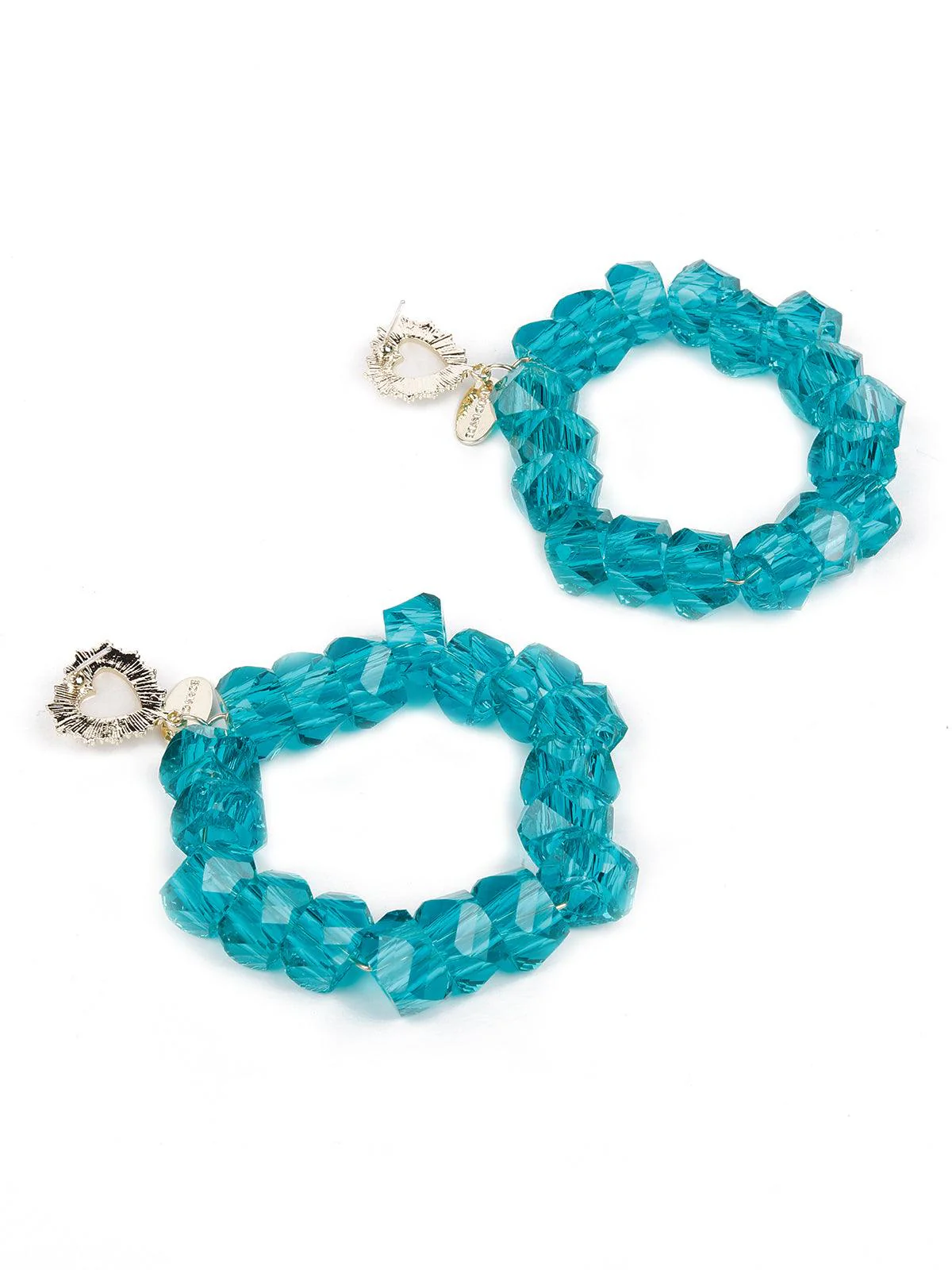 Odette Women Gorgeous Rounded Blue Beaded Earrings - Image 6