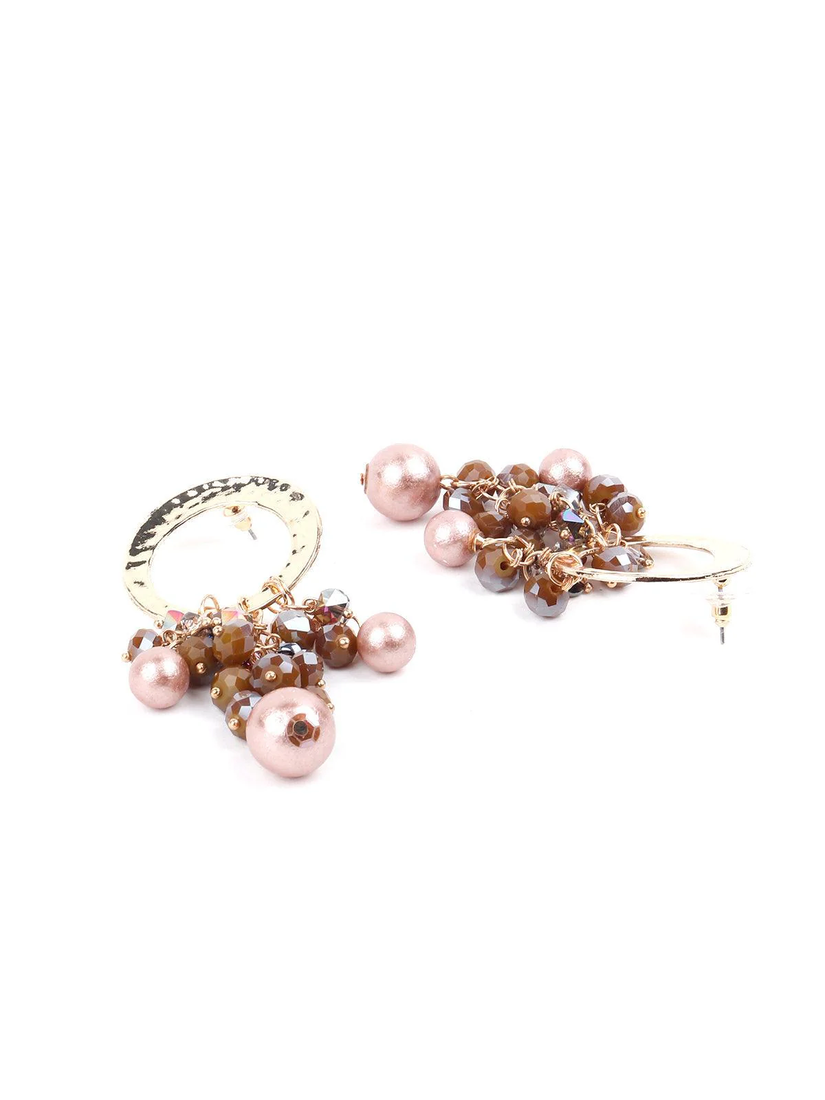 Odette Gorgeous Rounded Gold Tone Statement Earrings For Women - Image 6