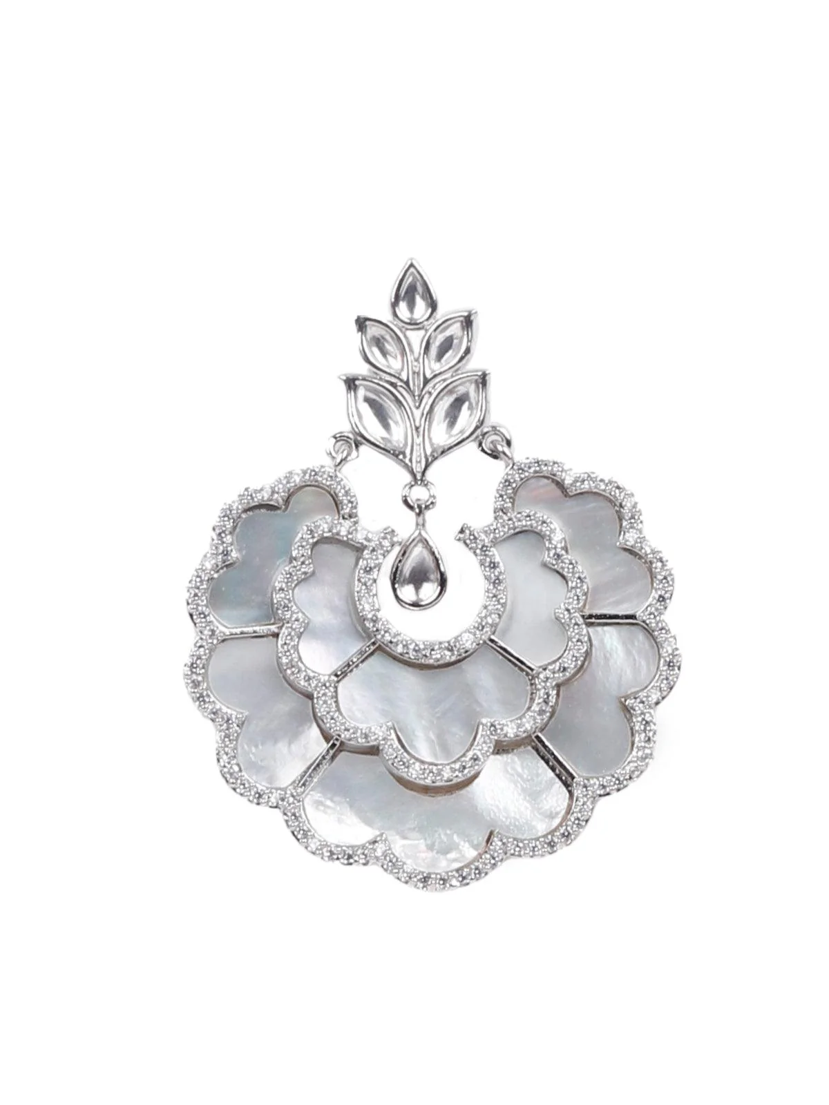 Odette Women Gorgeous Silver Shimmering Earrings - Image 4