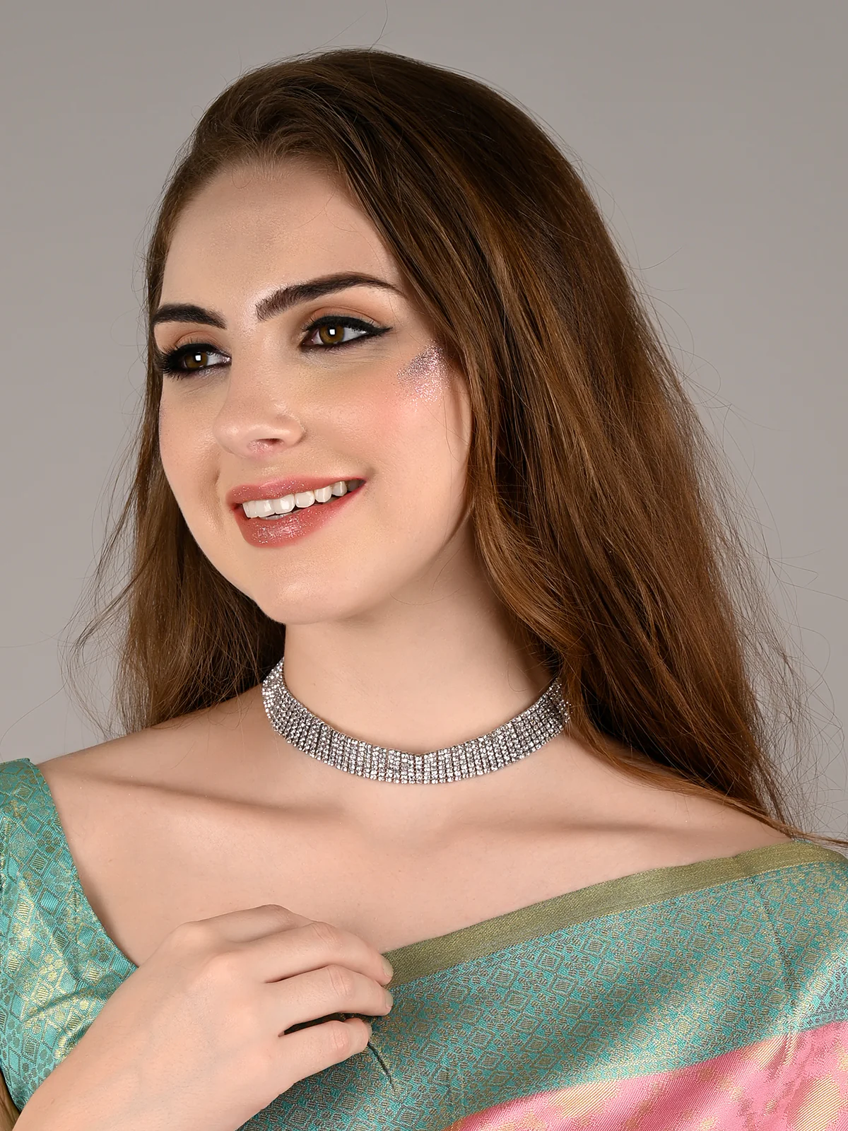Odette Women Silver Metal Statement Necklace