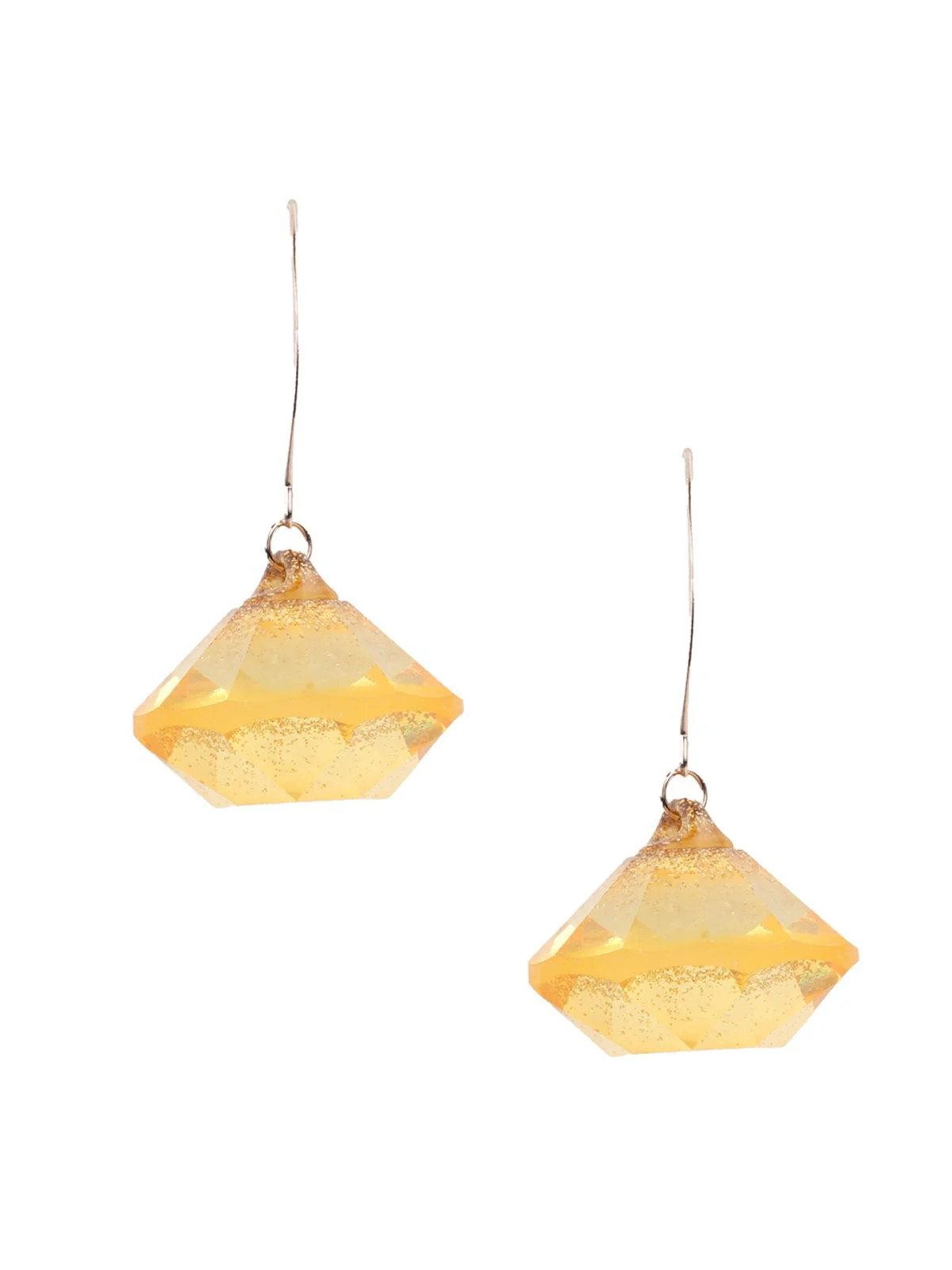 Odette Women Gorgeous textured yellow drop earrings - Image 4