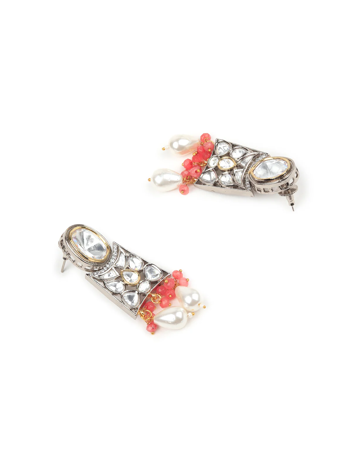 Odette Women Gorgeous White And Peach Choker Set - Image 5