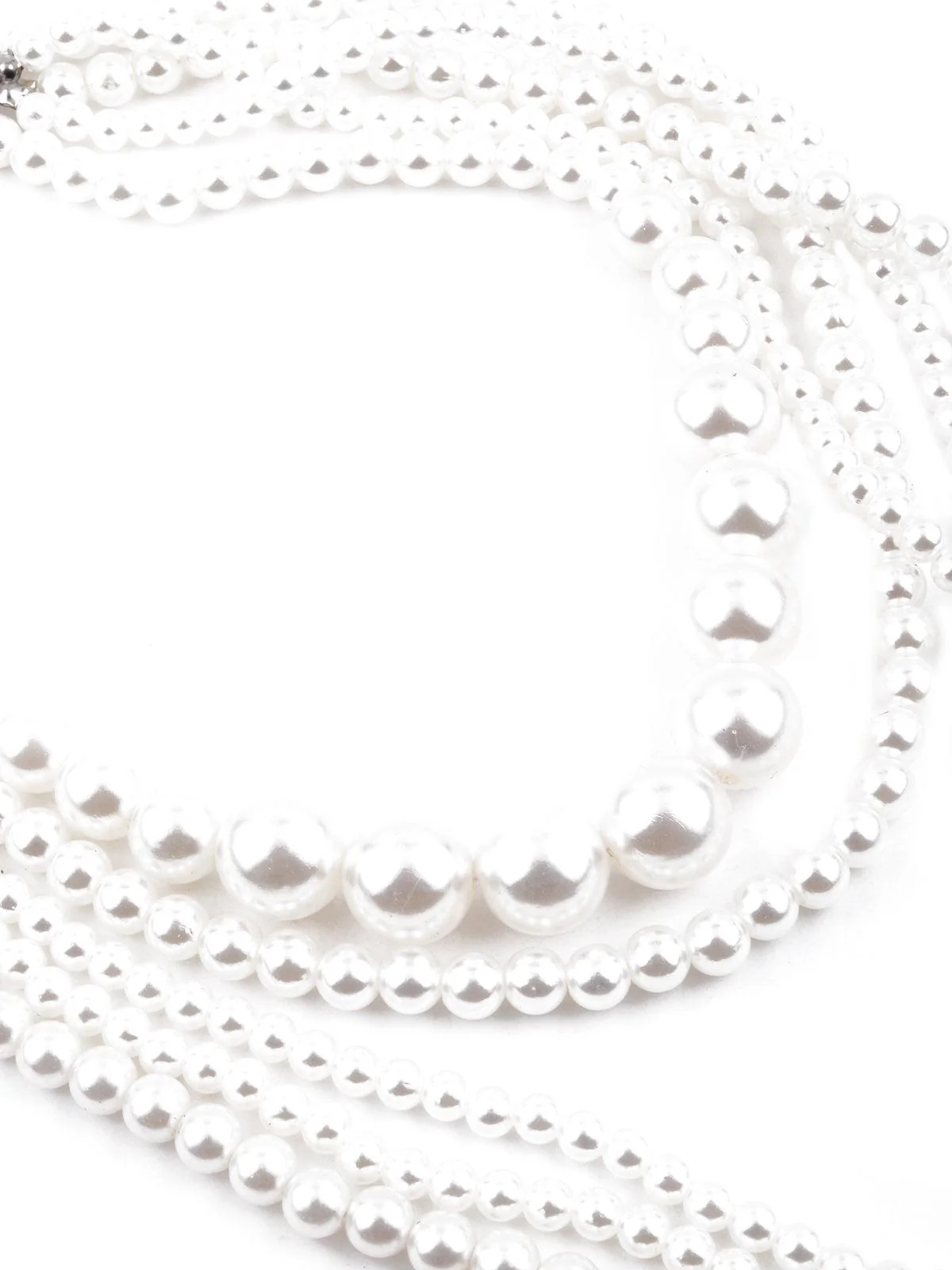 Odette Gorgeous White Artificial Pearl Layered Necklace For Women - Image 5