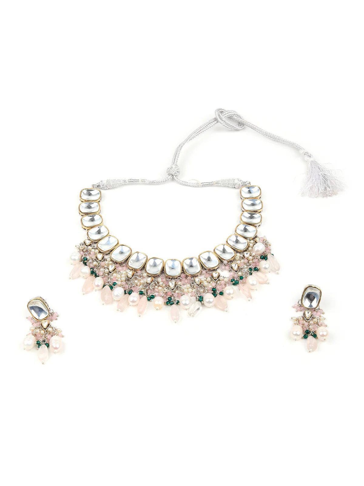 Odette White Choker Kundan Set For Women - Image 2
