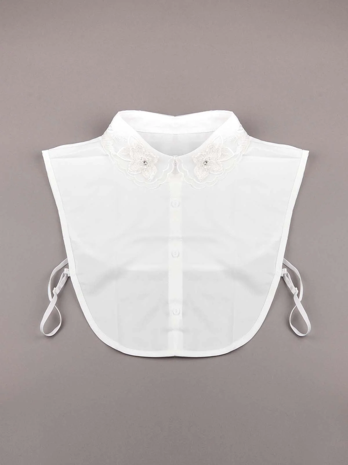 Odette Women Gorgeous White Floral Sophisticated Detachable Collar - Image 3