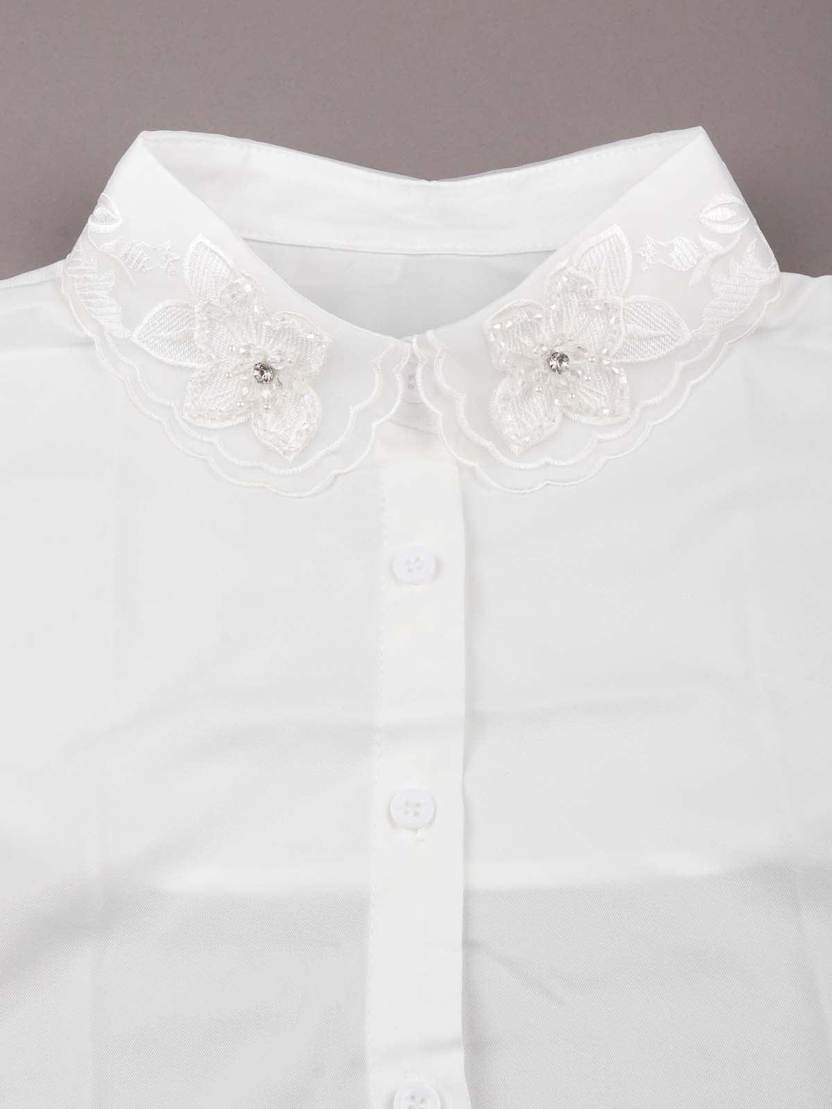 Odette Women Gorgeous White Floral Sophisticated Detachable Collar - Image 4