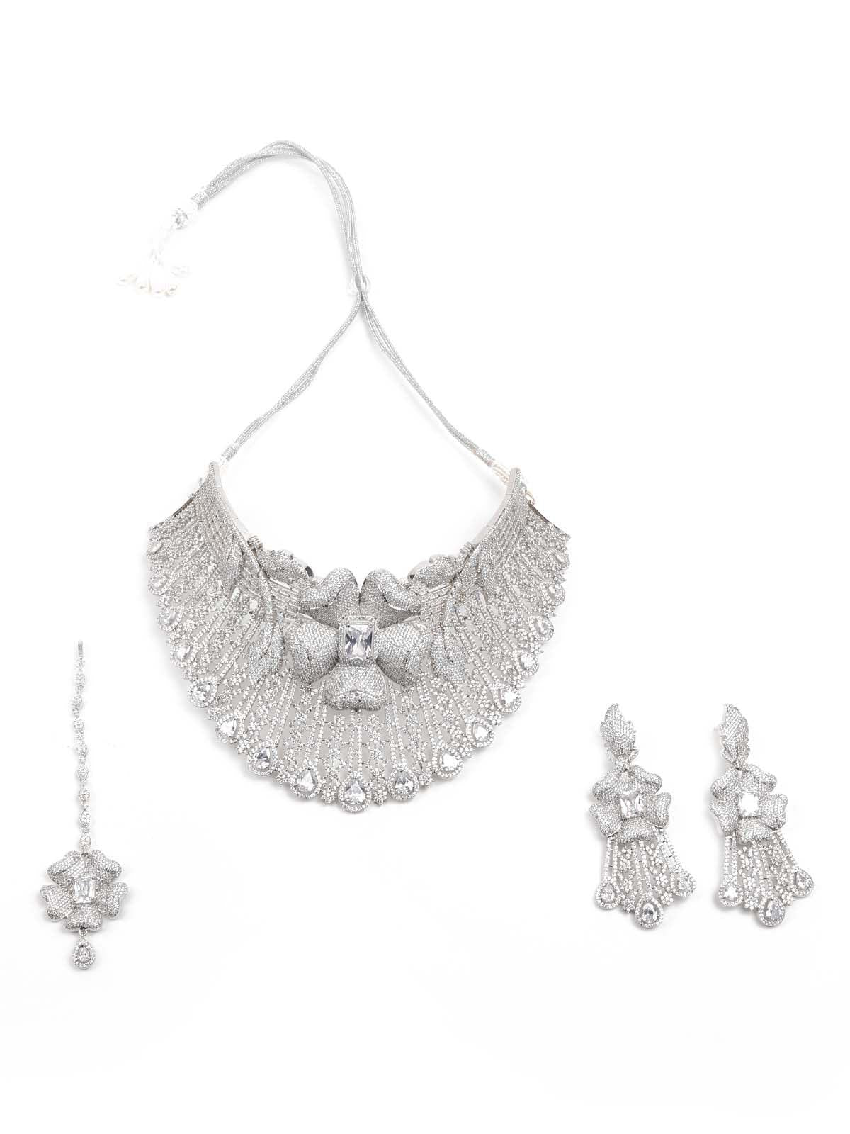 Odette Women Graceful All White Choker Set - Image 3