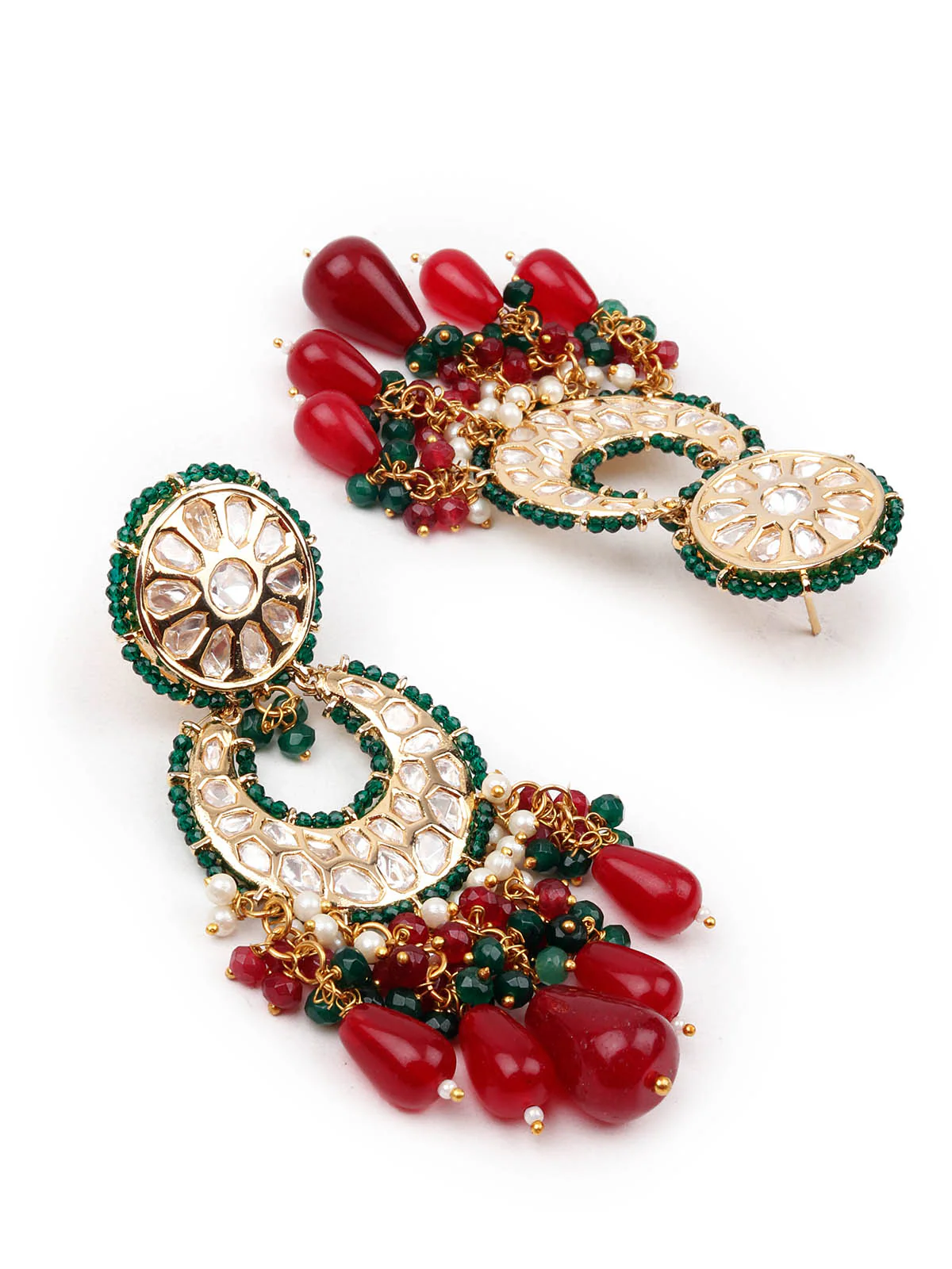 Odette Women Green And Red Choker Necklace Set - Image 6