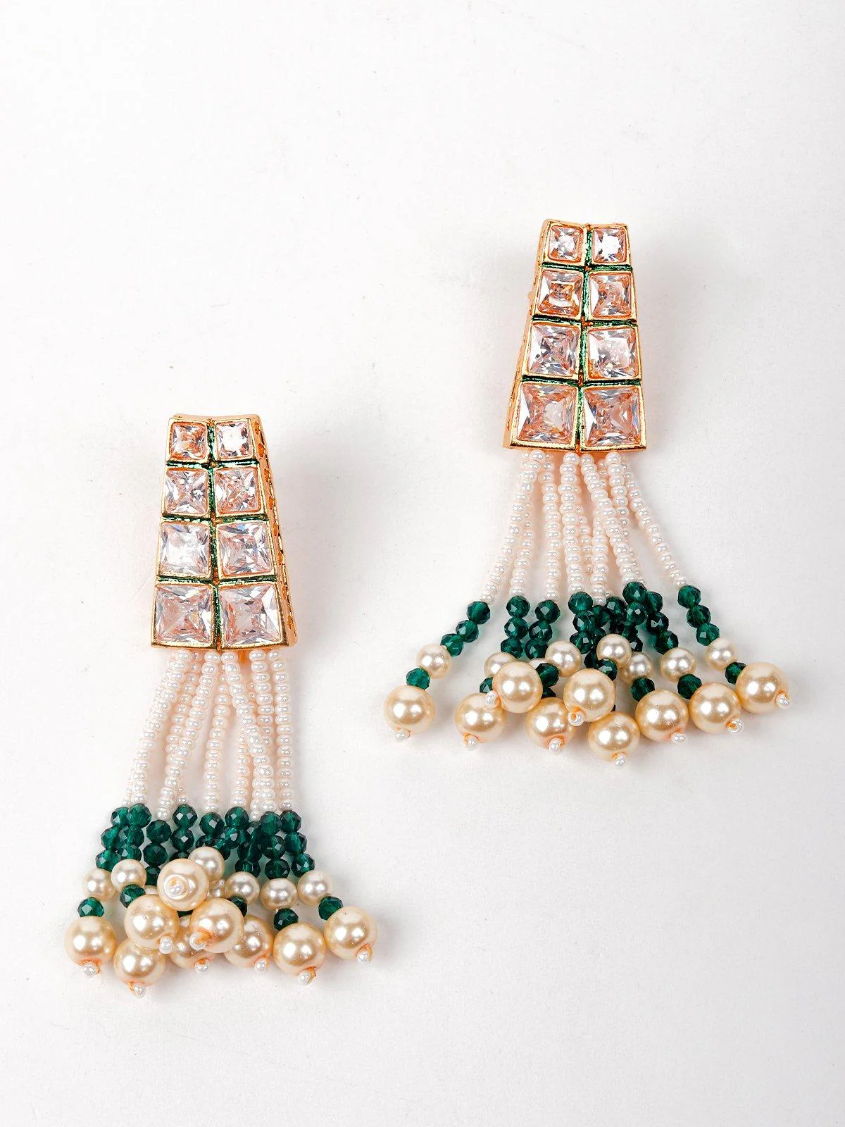 Odette Women Green Pearl Necklace Set - Image 4