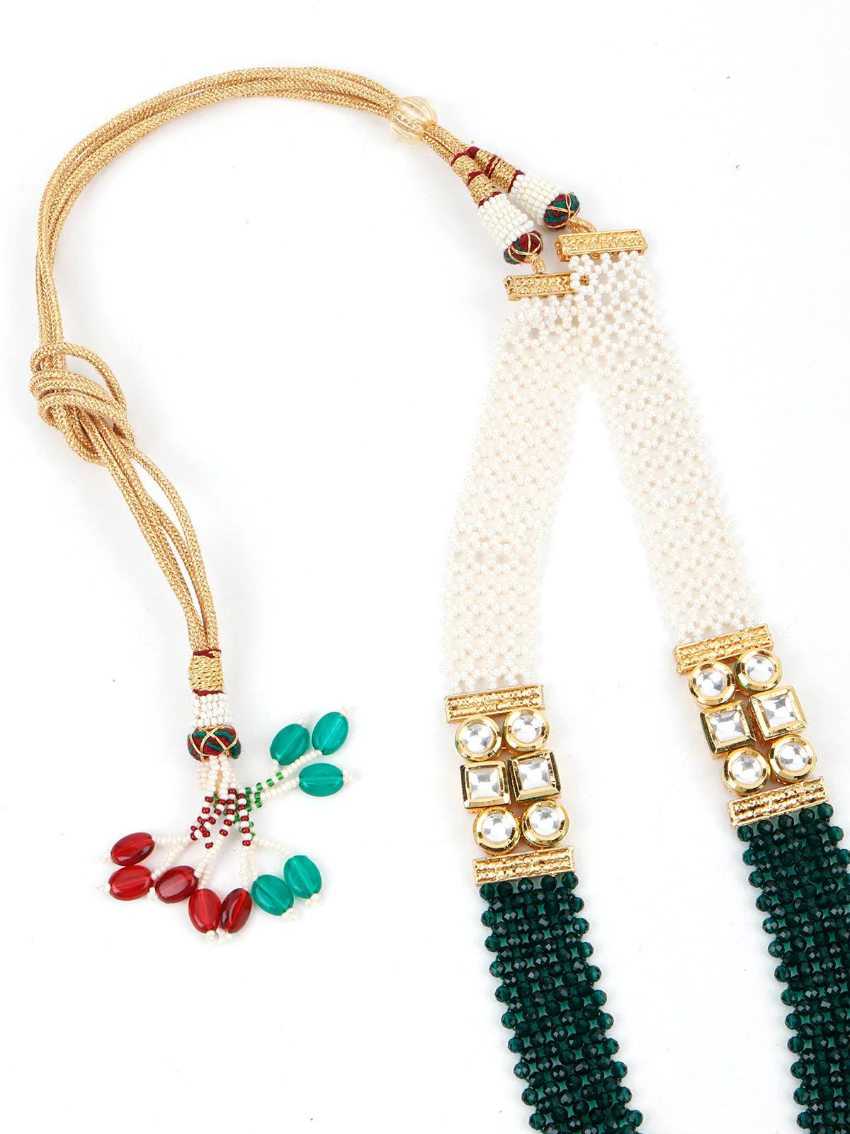 Odette Women Green Crystals Kundan Necklace - Image 6