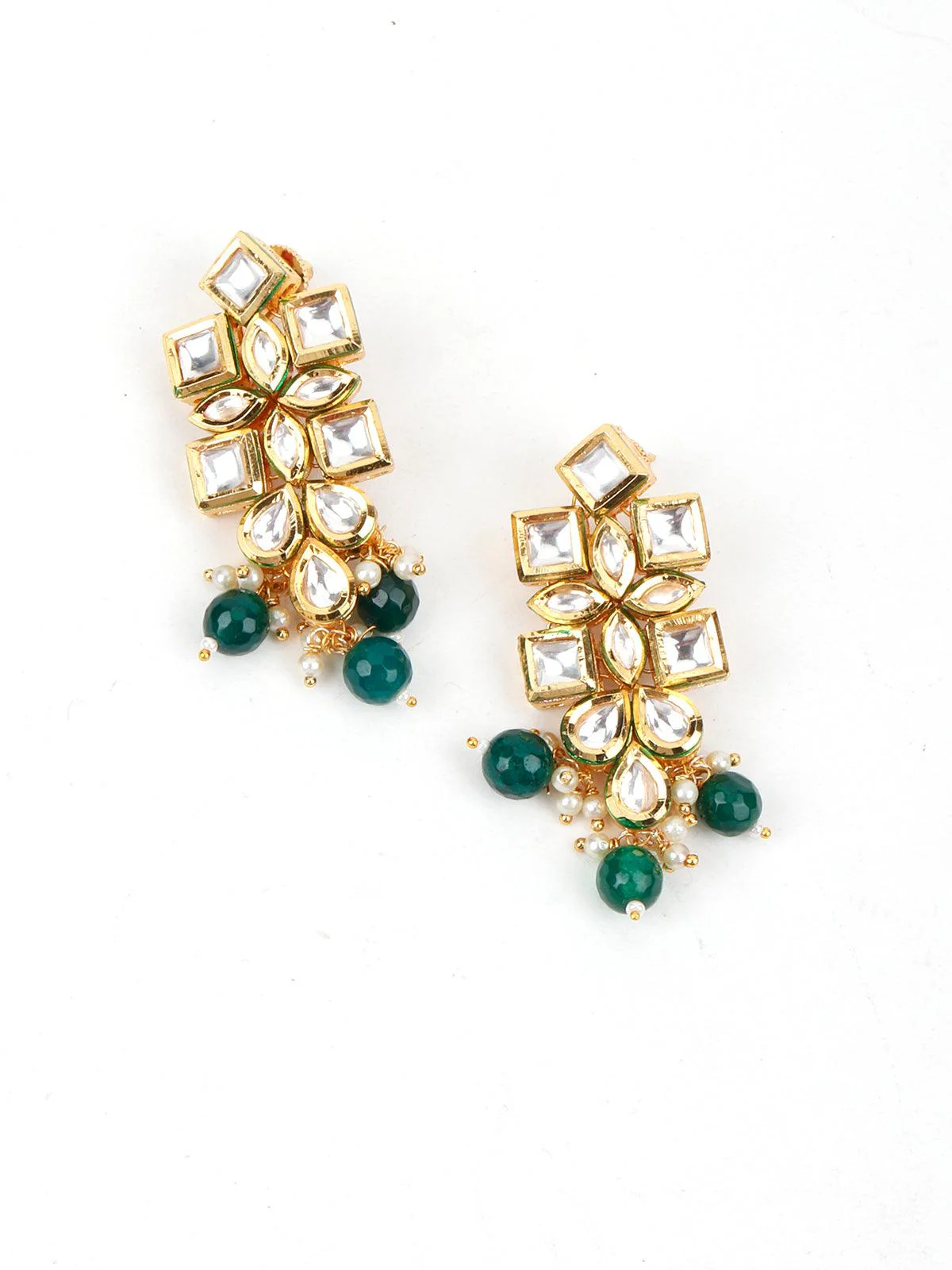 Odette Women Green Crystals Kundan Necklace - Image 7