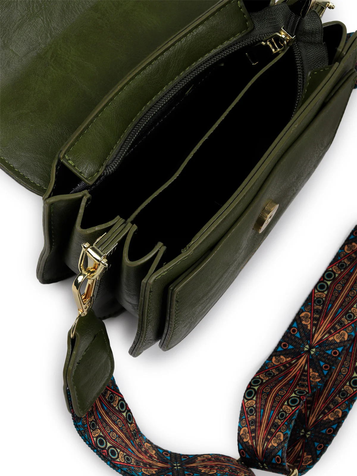 Odette Women Green Embroidered Formal Clutch - Image 6
