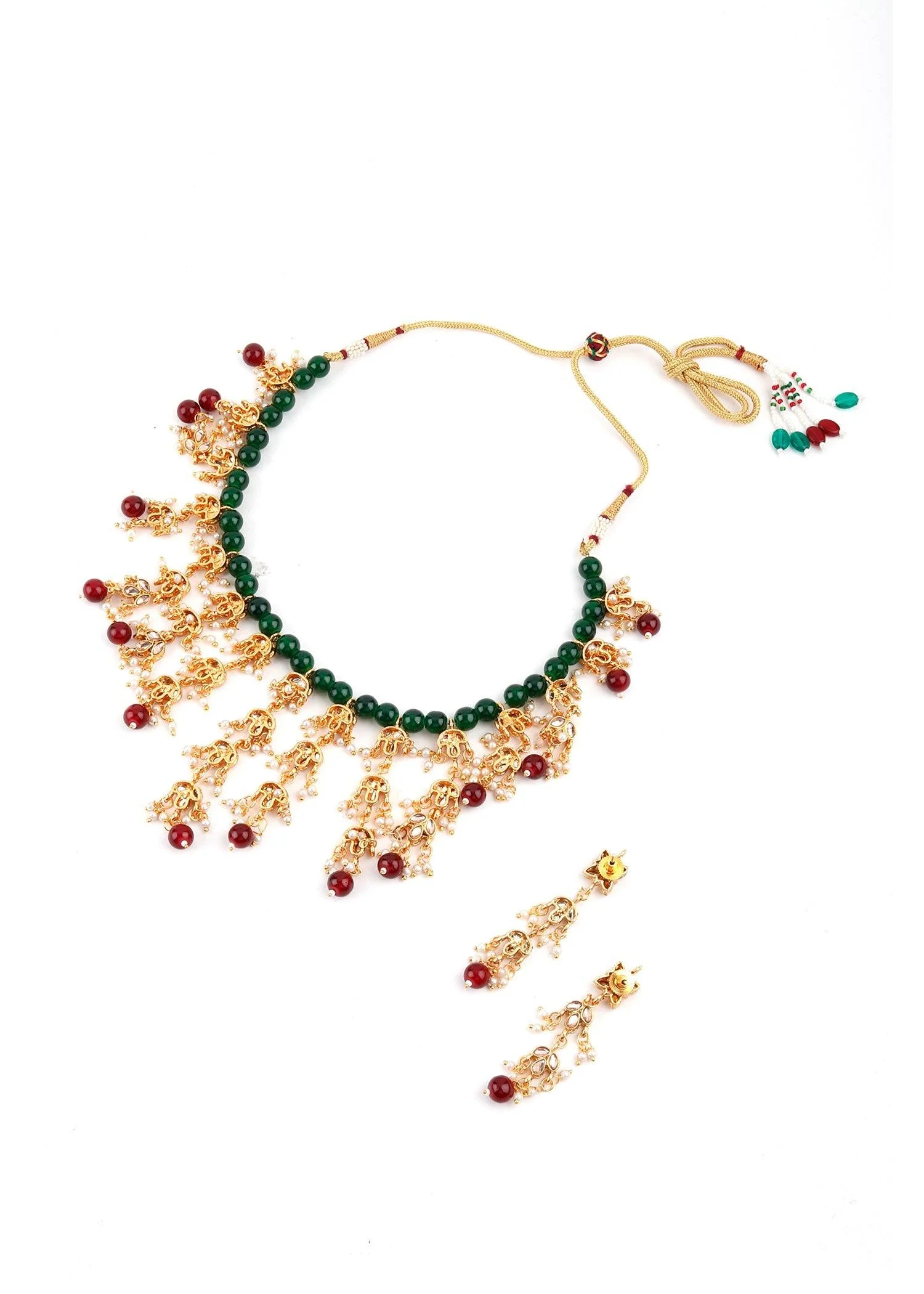 Odette Women Green Exquisite Necklace Set - Image 5