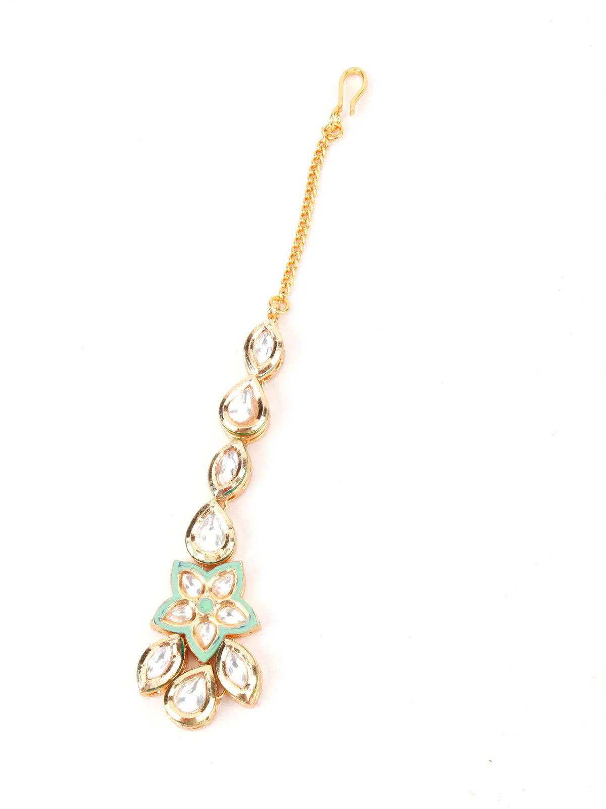 Odette Women Green Floral Ethnic Necklace - Image 7