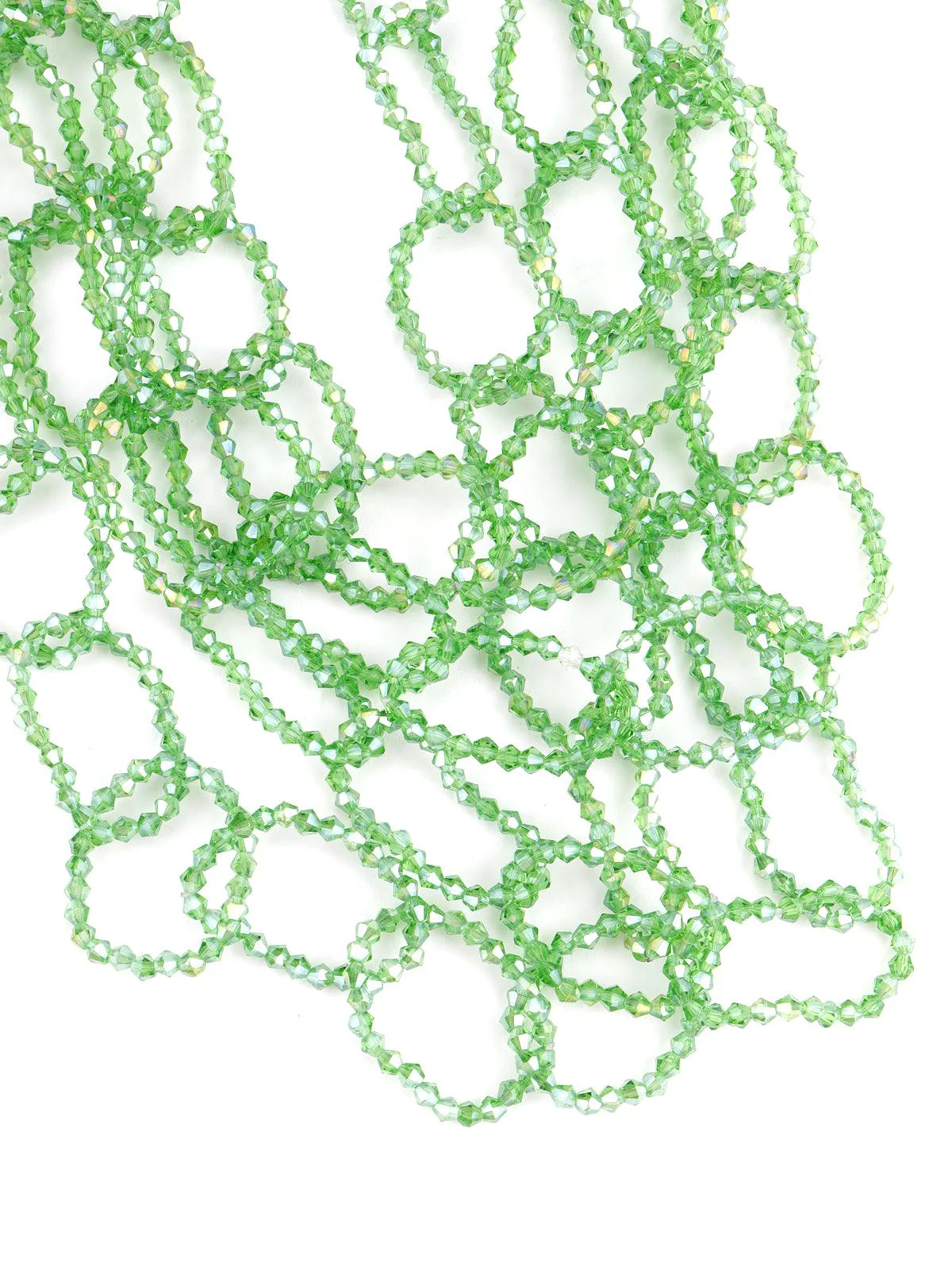 Odette Women Green Glossy Loop Design Layered Mani Necklace - Image 5
