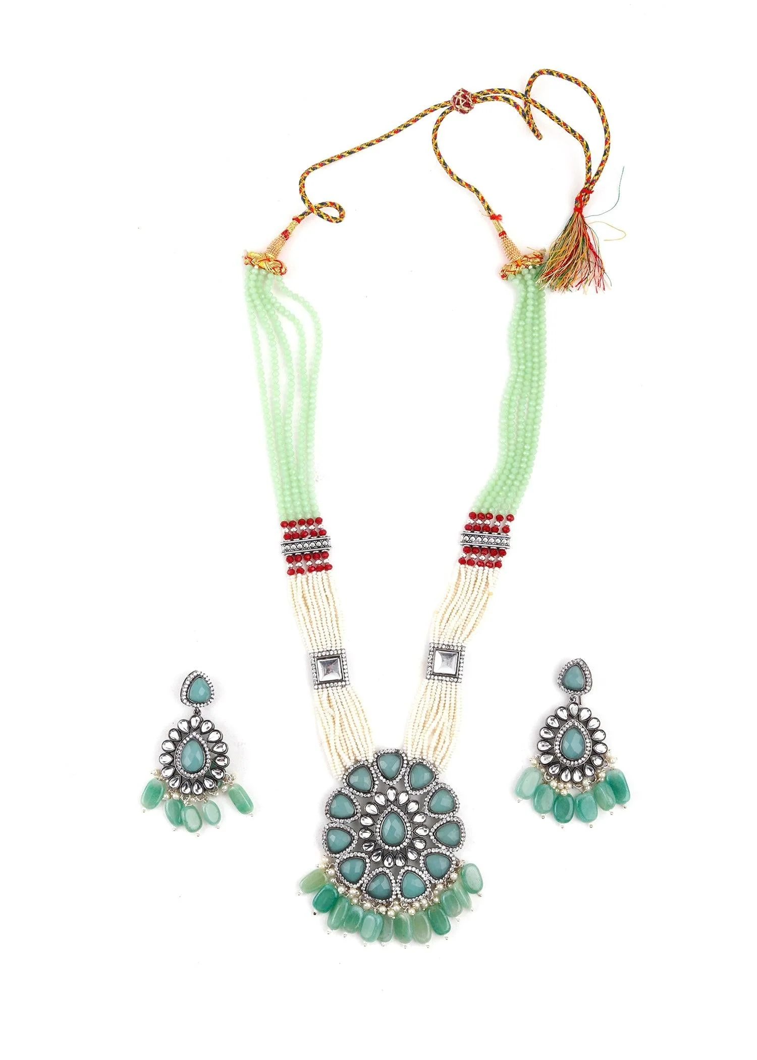 Odette Women Green Trendy Necklace Set - Image 3