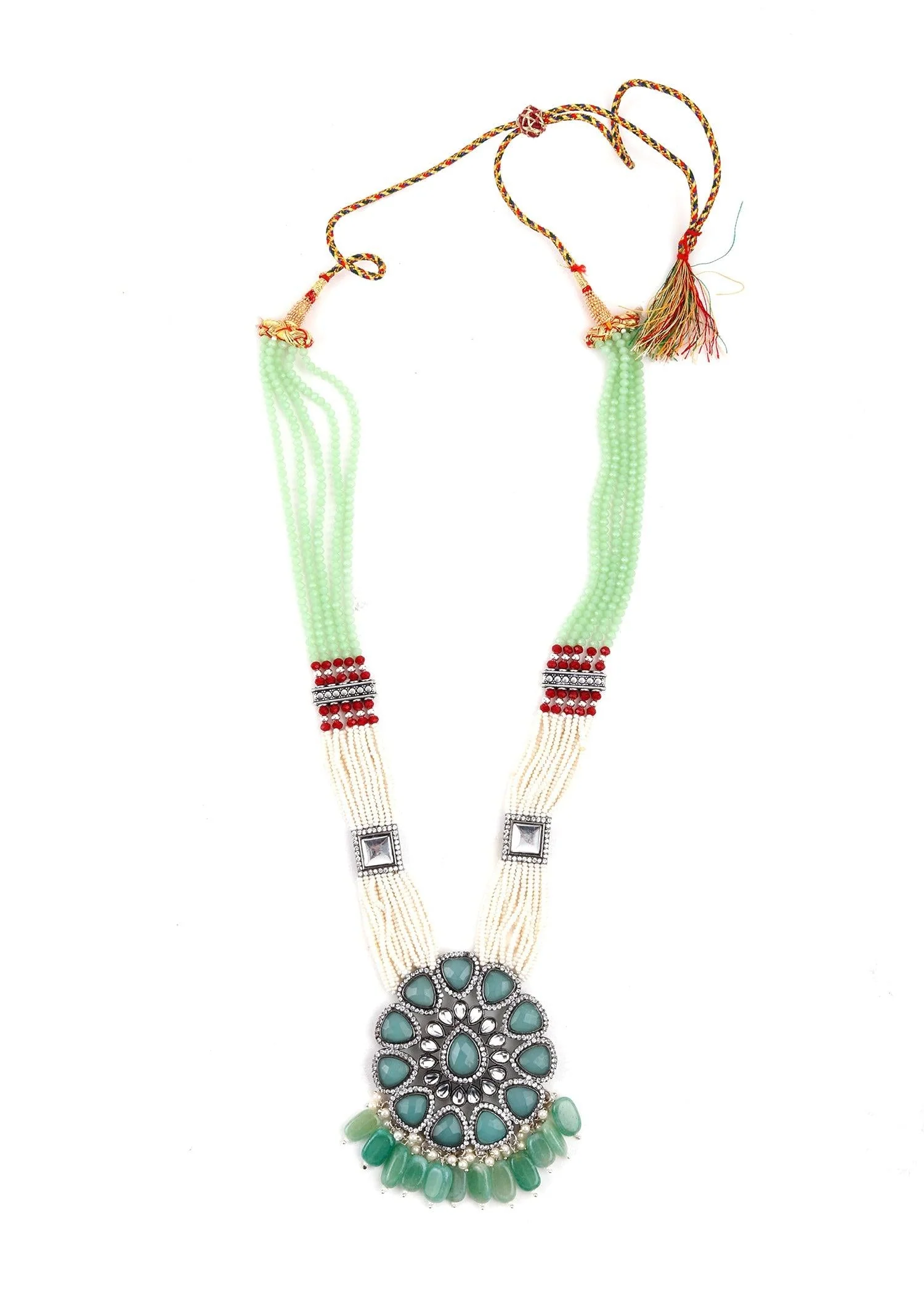 Odette Women Green Trendy Necklace Set - Image 4