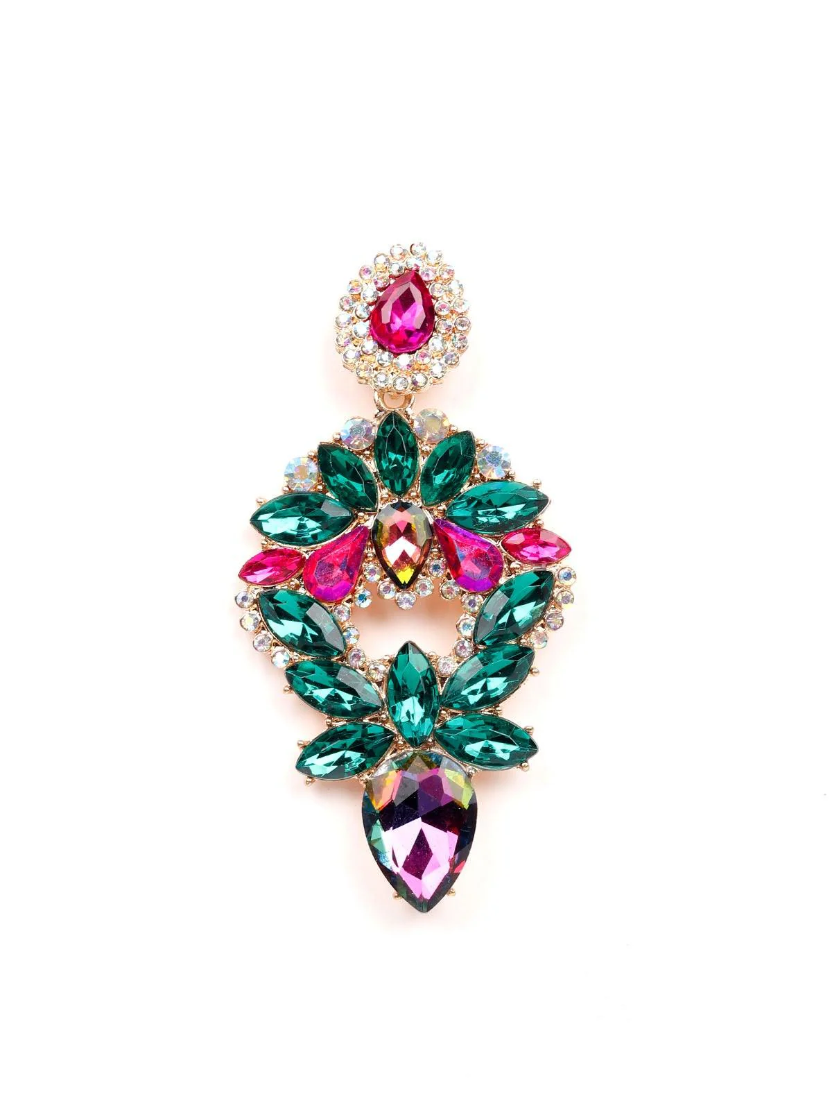 Odette Women Green Metal Earrings - Image 4