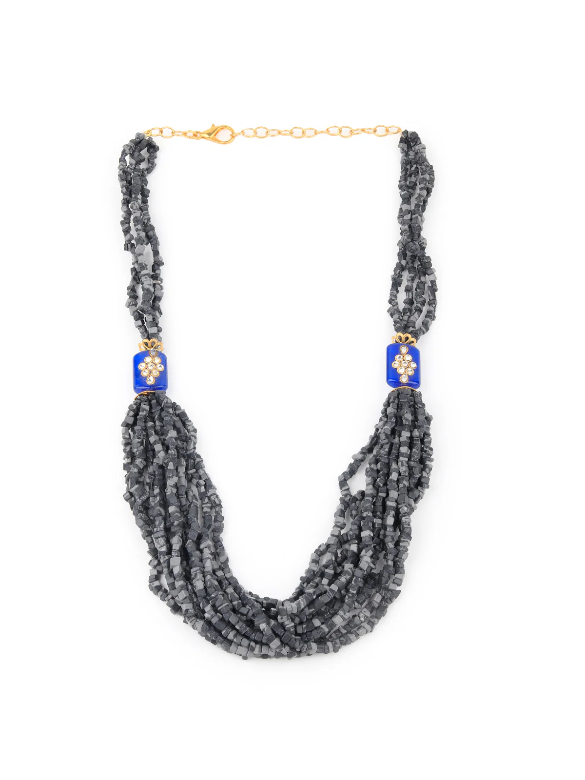 Odette Women Grey And Black Mixed Beads Necklace - Image 4