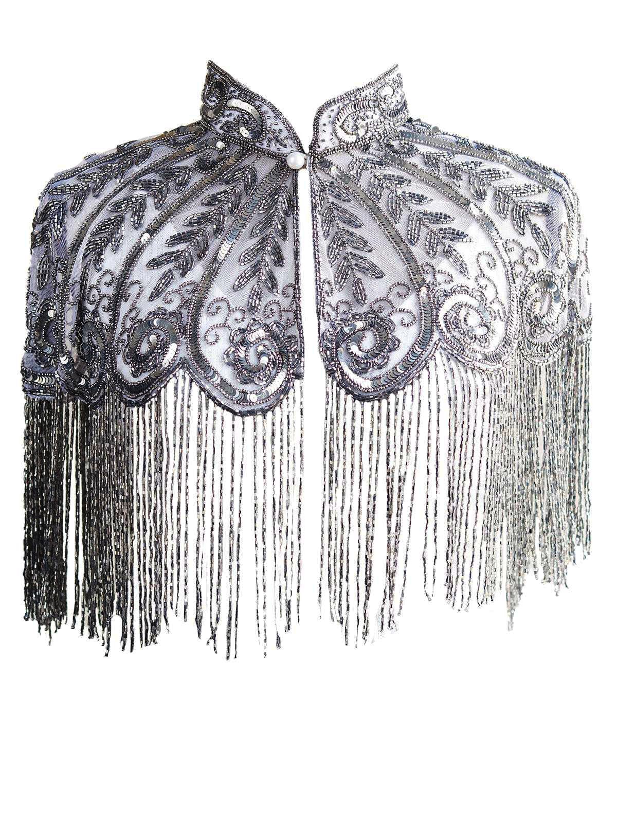 Odette Women Grey Metal Cape - Image 4