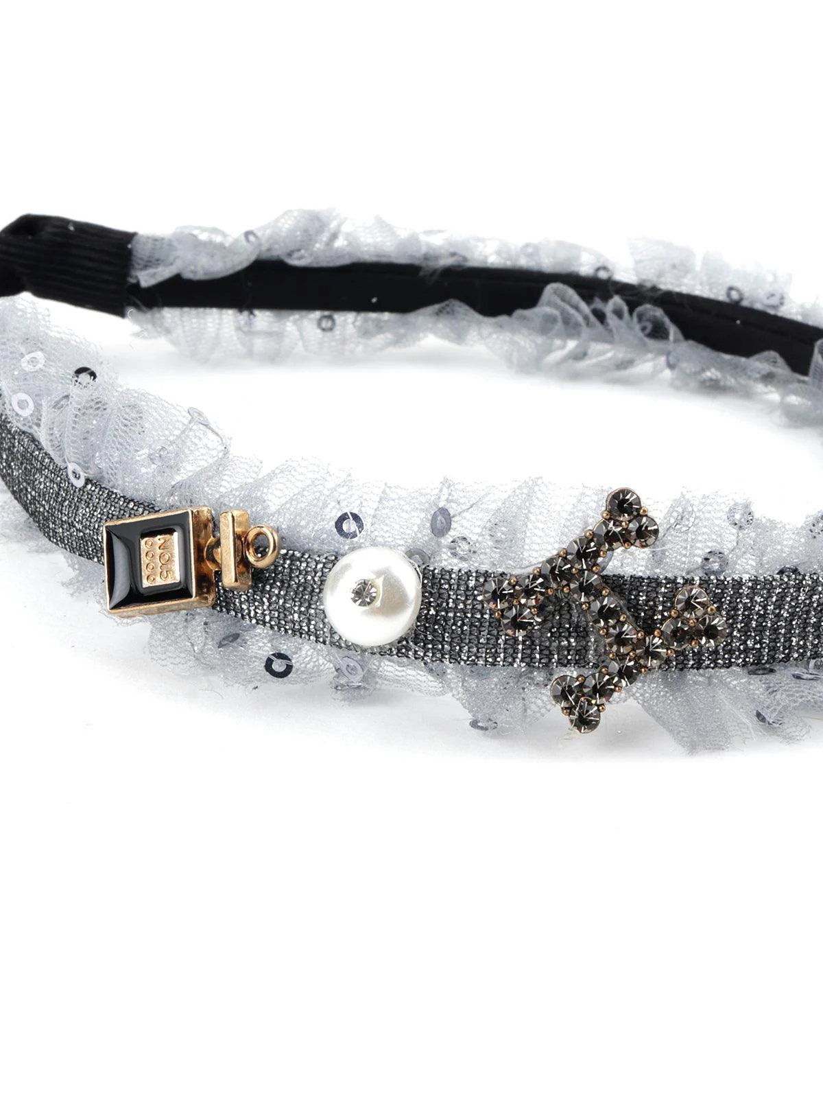 Odette Women Grey Flare Hairband - Image 7