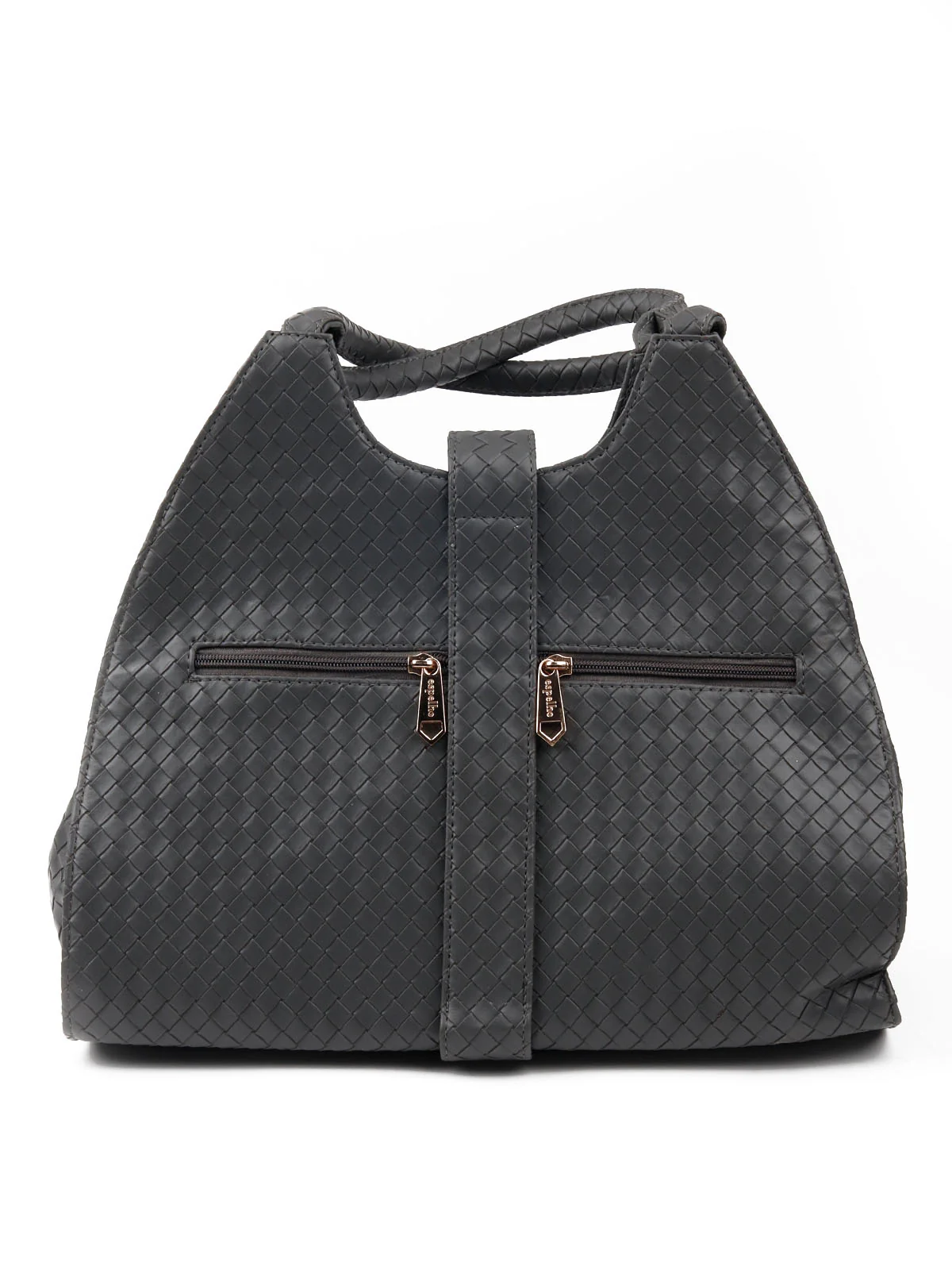 Odette Women Grey Patterned Spacious Tote Bag - Image 5