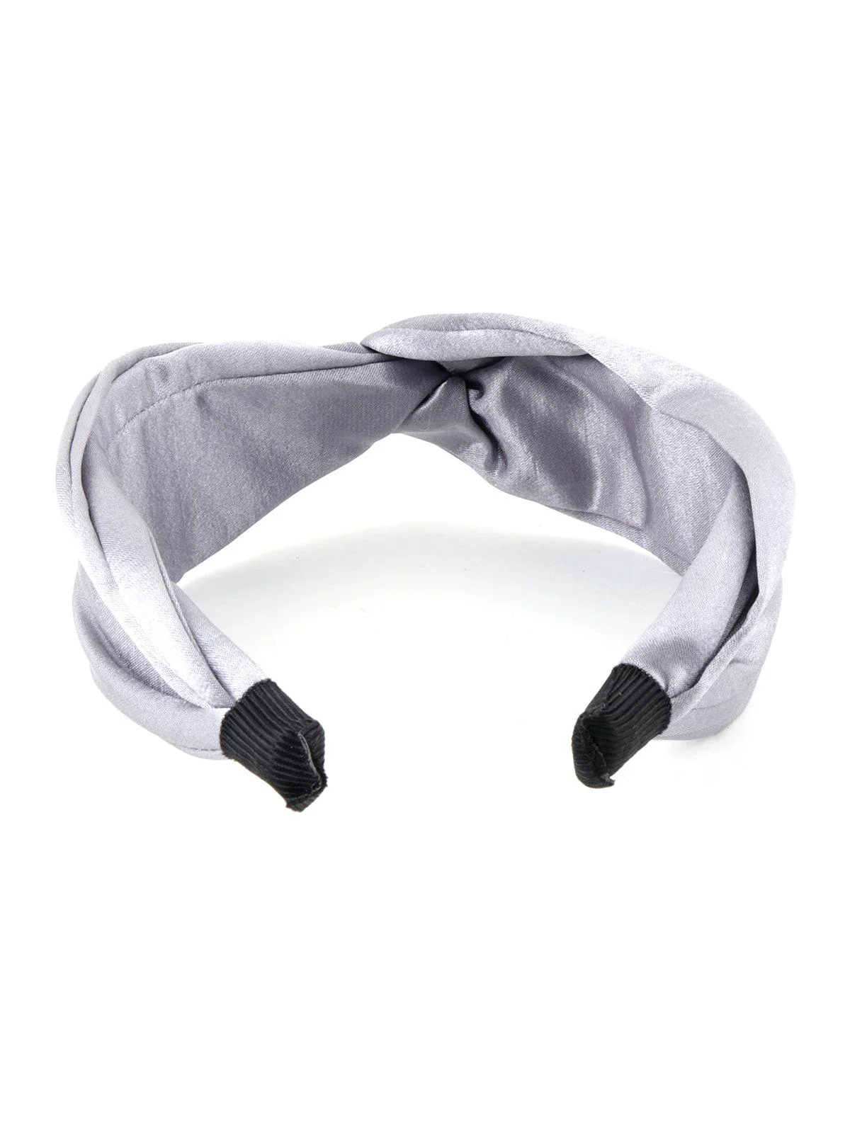 Odette Women Grey Shiny Simple Hairband - Image 4