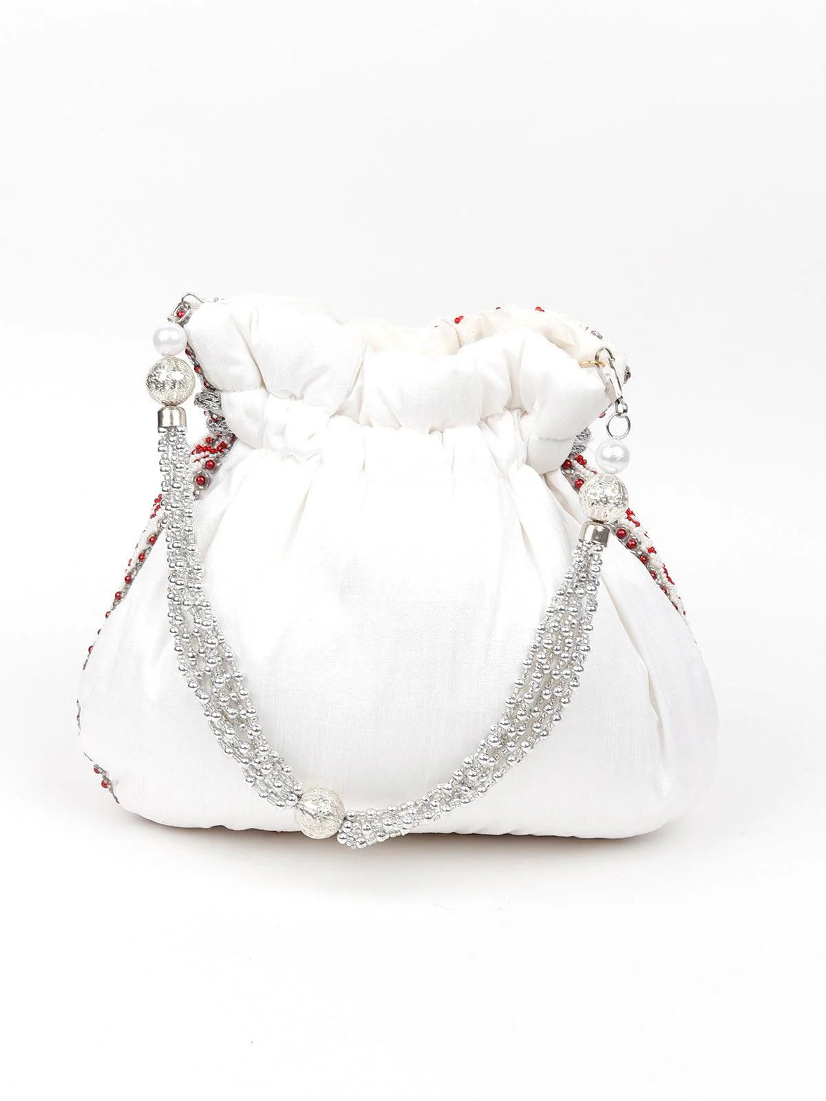 Odette Women Half Moon Shaped Embroidered Potli Bag - Image 5