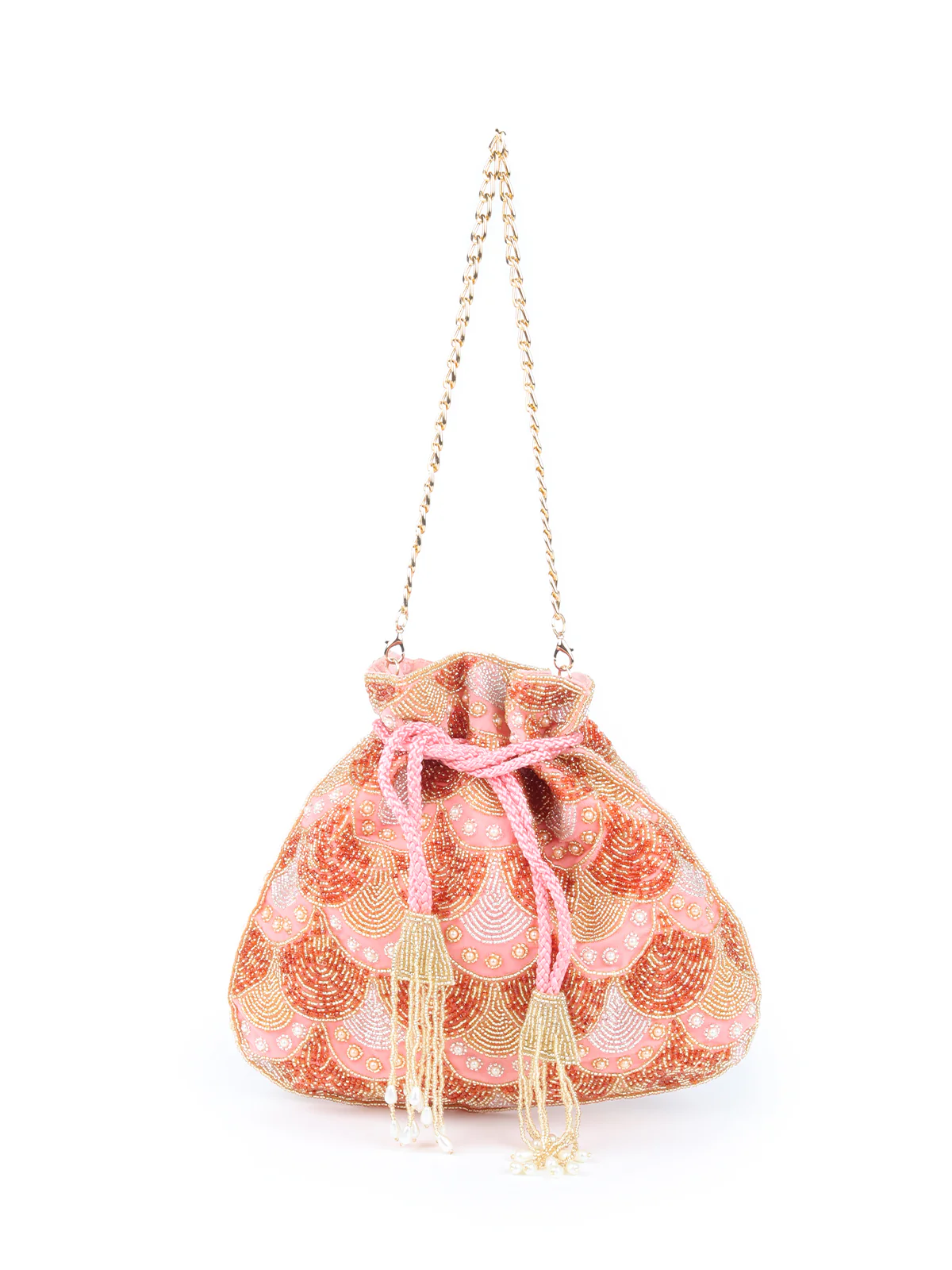 Odette Women Handmade Lilac Embellished Potli Bag - Image 3