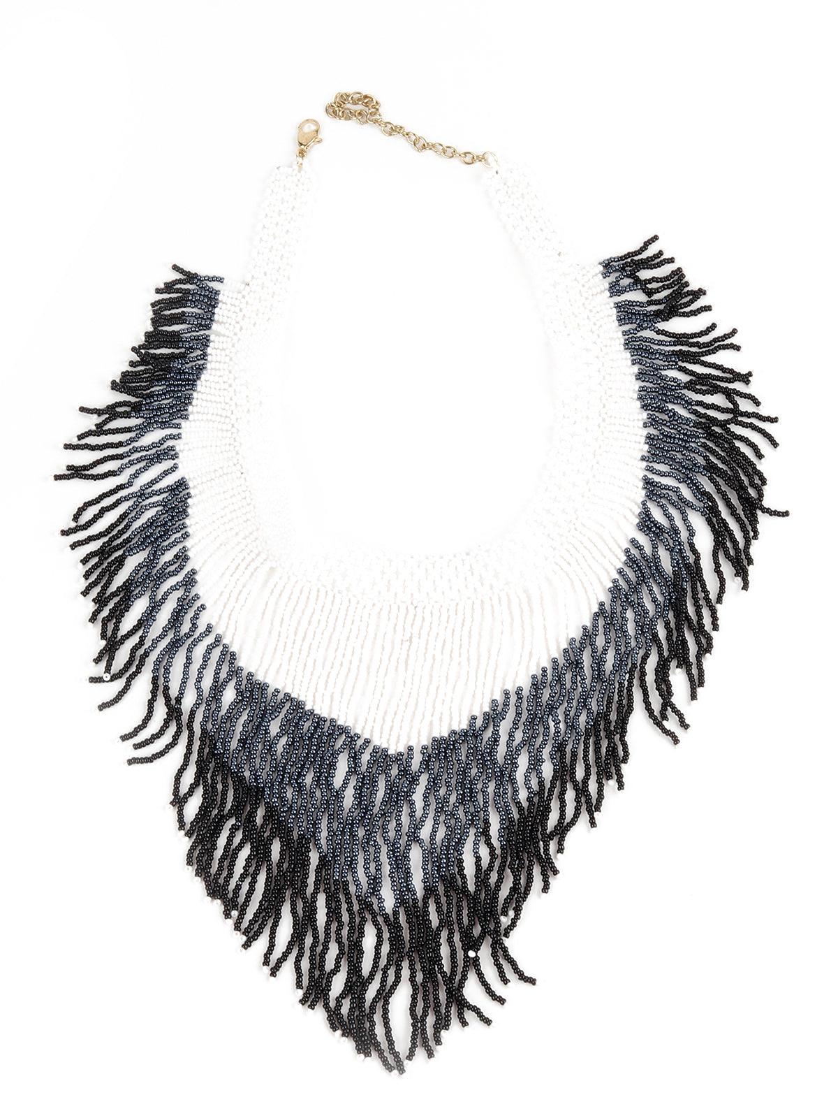 Odette Women Handmade Pretty Monochrome Boho Necklace - Image 3
