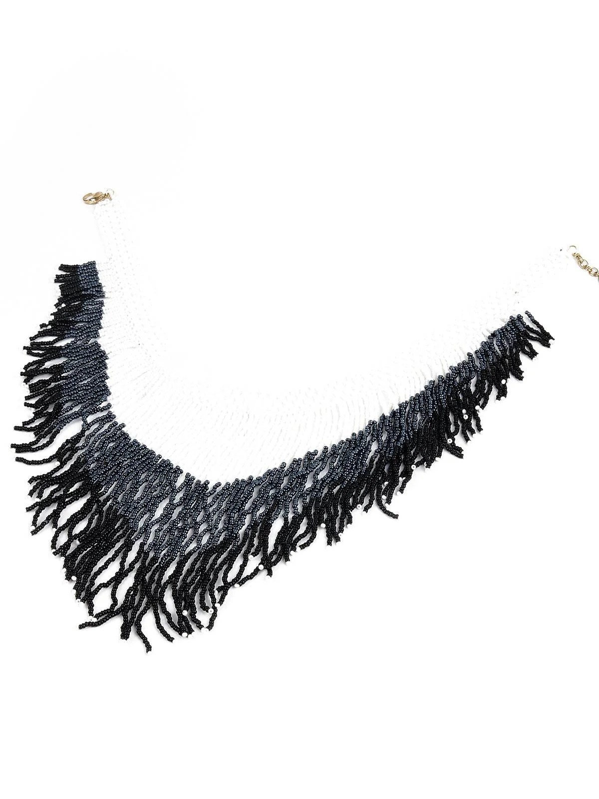 Odette Women Handmade Pretty Monochrome Boho Necklace - Image 4